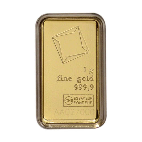 1 Gram Gold Bar - Valcambi Suisse - 999.9 Fine in Sealed Assay
