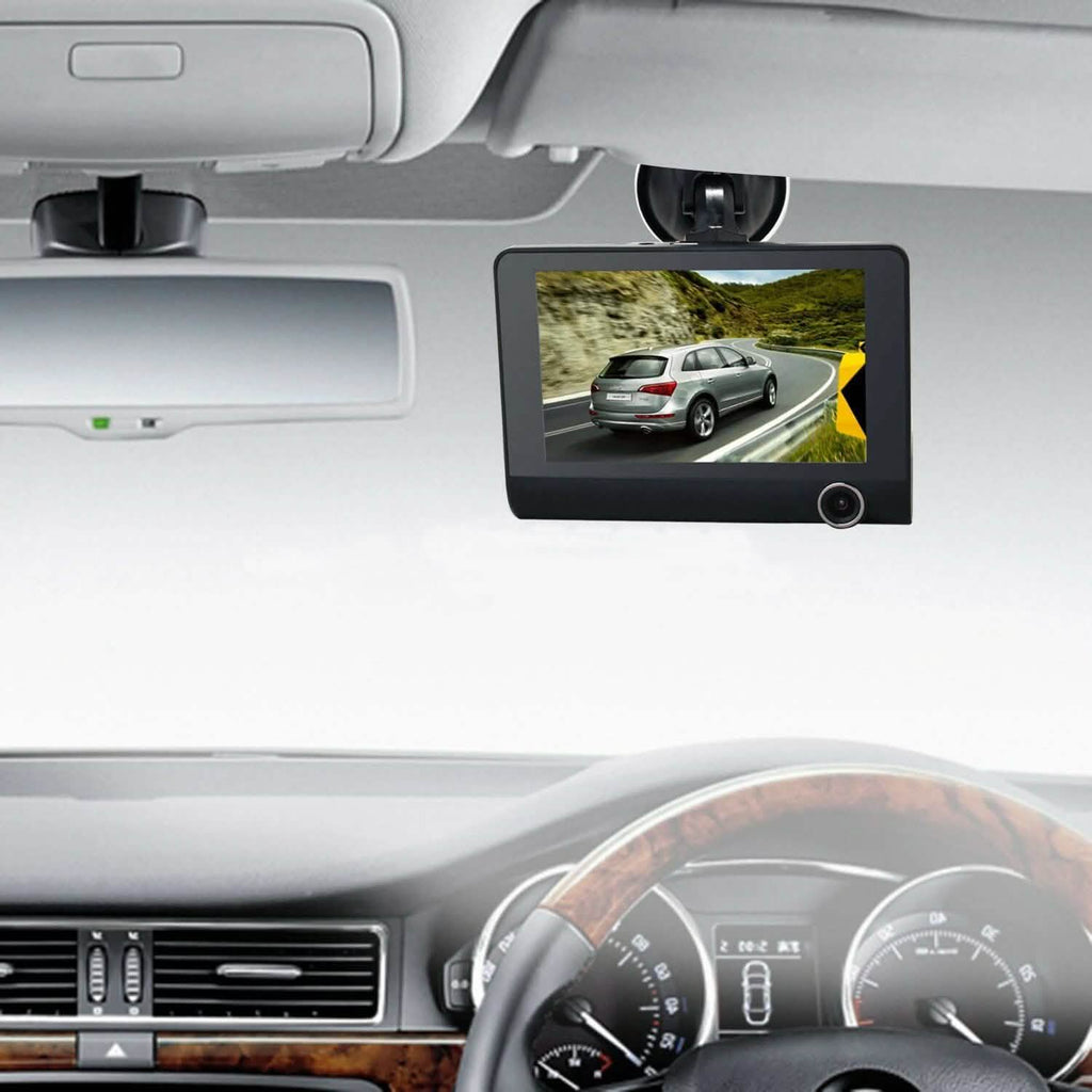 1080P 4" Dual Lens HD Car DVR Rearview Video Dash Cam Recorder Camera G-sensor