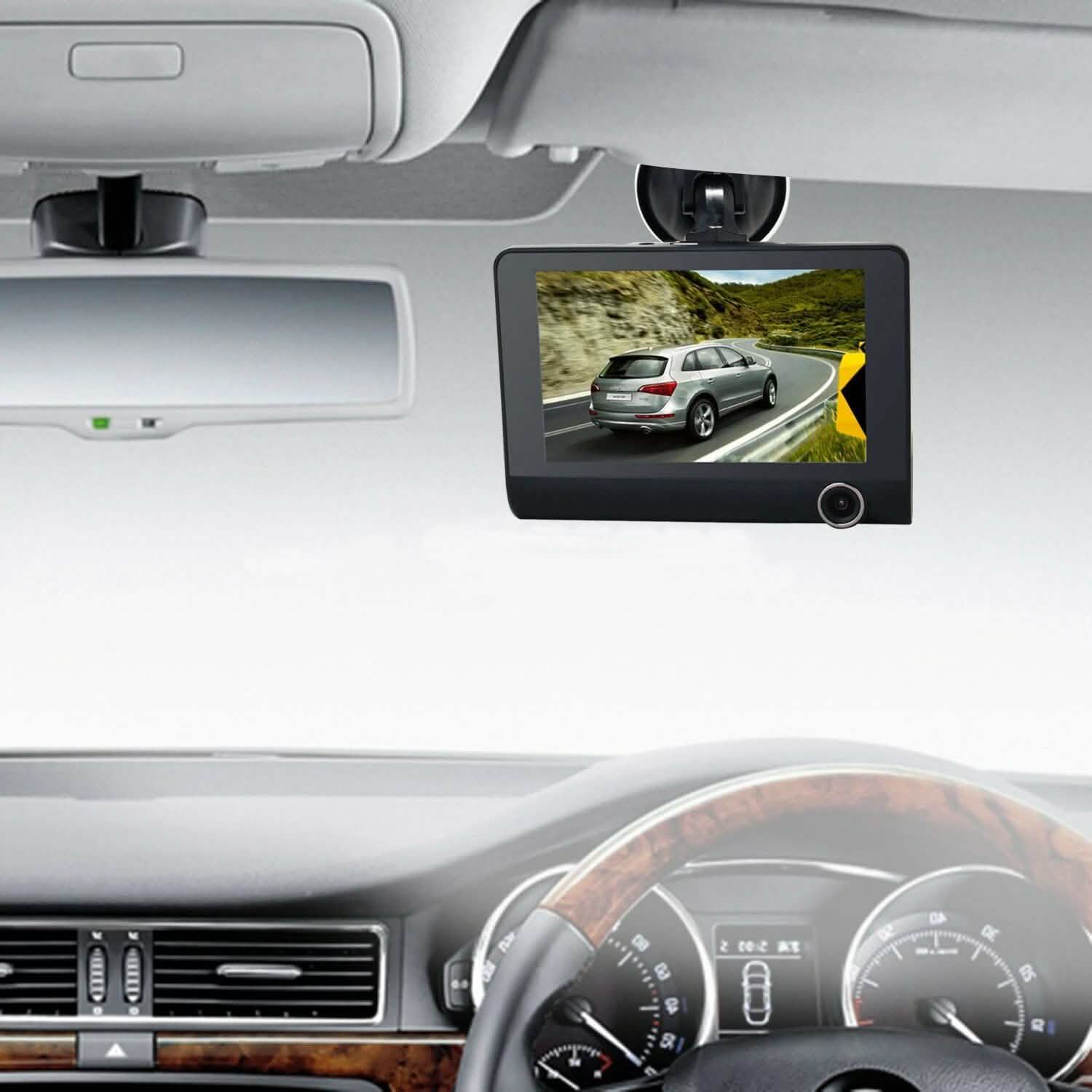 1080P 4" Dual Lens HD Car DVR Rearview Video Dash Cam Recorder Camera G-sensor