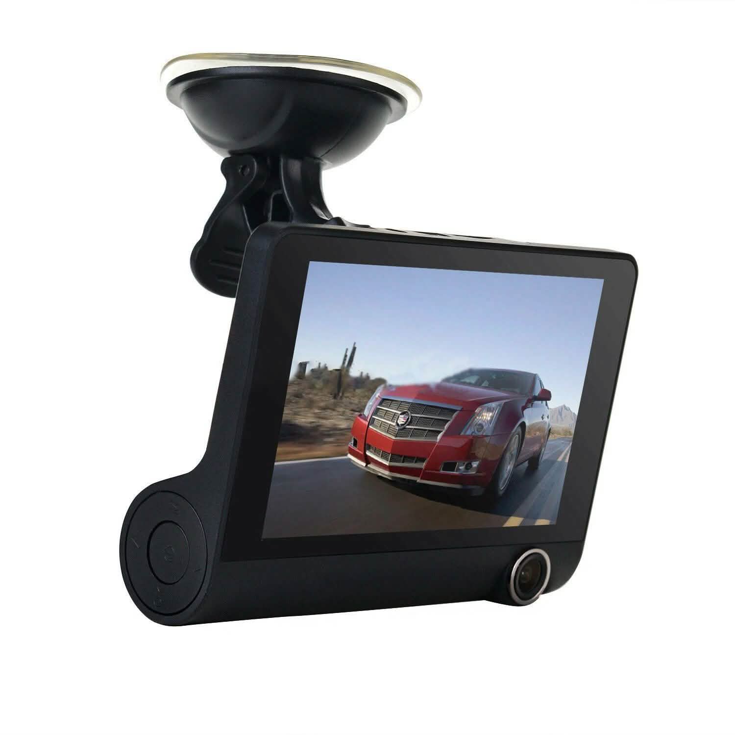 1080P 4" Dual Lens HD Car DVR Rearview Video Dash Cam Recorder Camera G-sensor