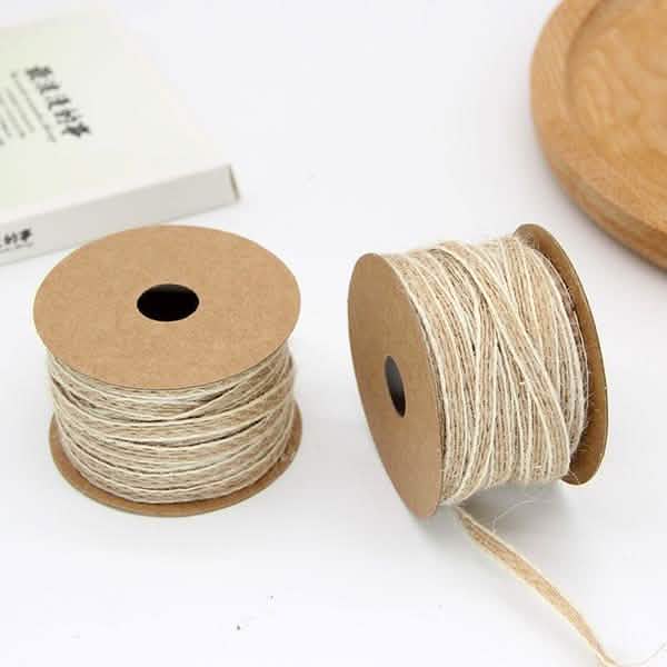 10M/Roll Width 0.5cm Jute Burlap Rolls Hessian Ribbon With Lace Vintage Rustic Wedding Decoration