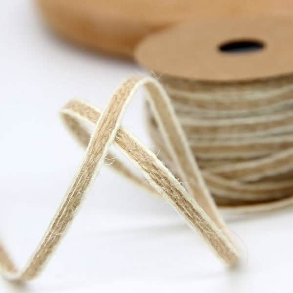 10M/Roll Width 0.5cm Jute Burlap Rolls Hessian Ribbon With Lace Vintage Rustic Wedding Decoration