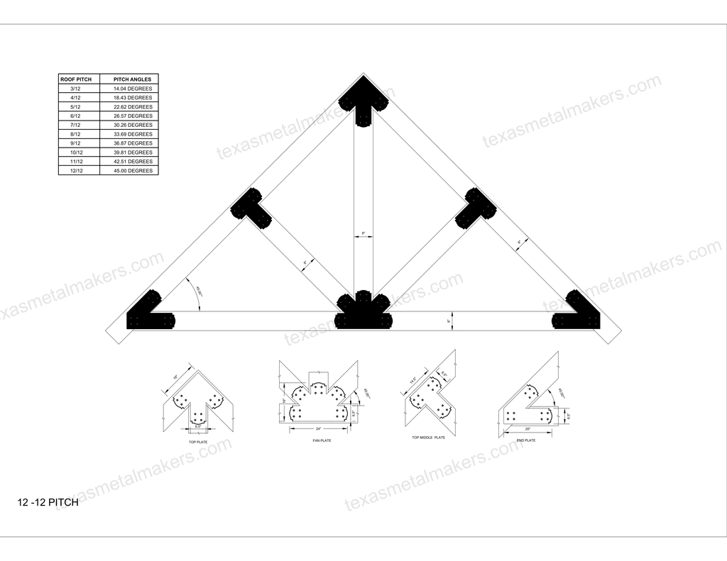 Decorative Design Timber Truss Brackets for 8x8 Posts, 8" Timber Truss Brackets, 8x8 Fan Bracket