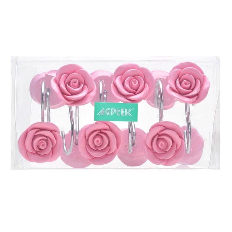 12-Piece: AGPtek Fashion Decorative Home Rose Curtain Hooks