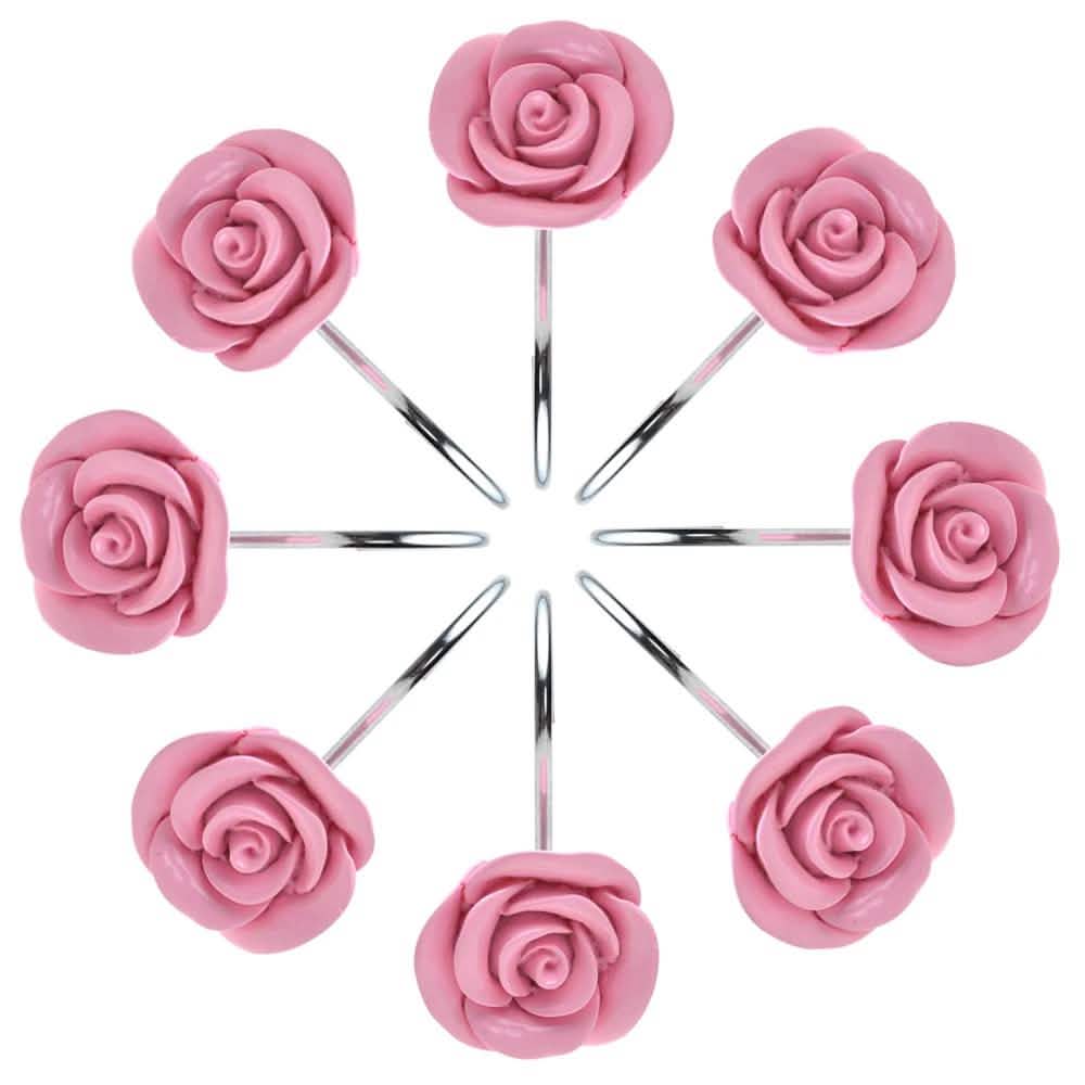 12-Piece: AGPtek Fashion Decorative Home Rose Curtain Hooks