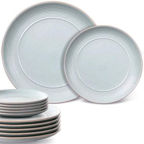 12-Piece: HITECLIFE Microwave and Dishwasher Safe Dinner Plates Set