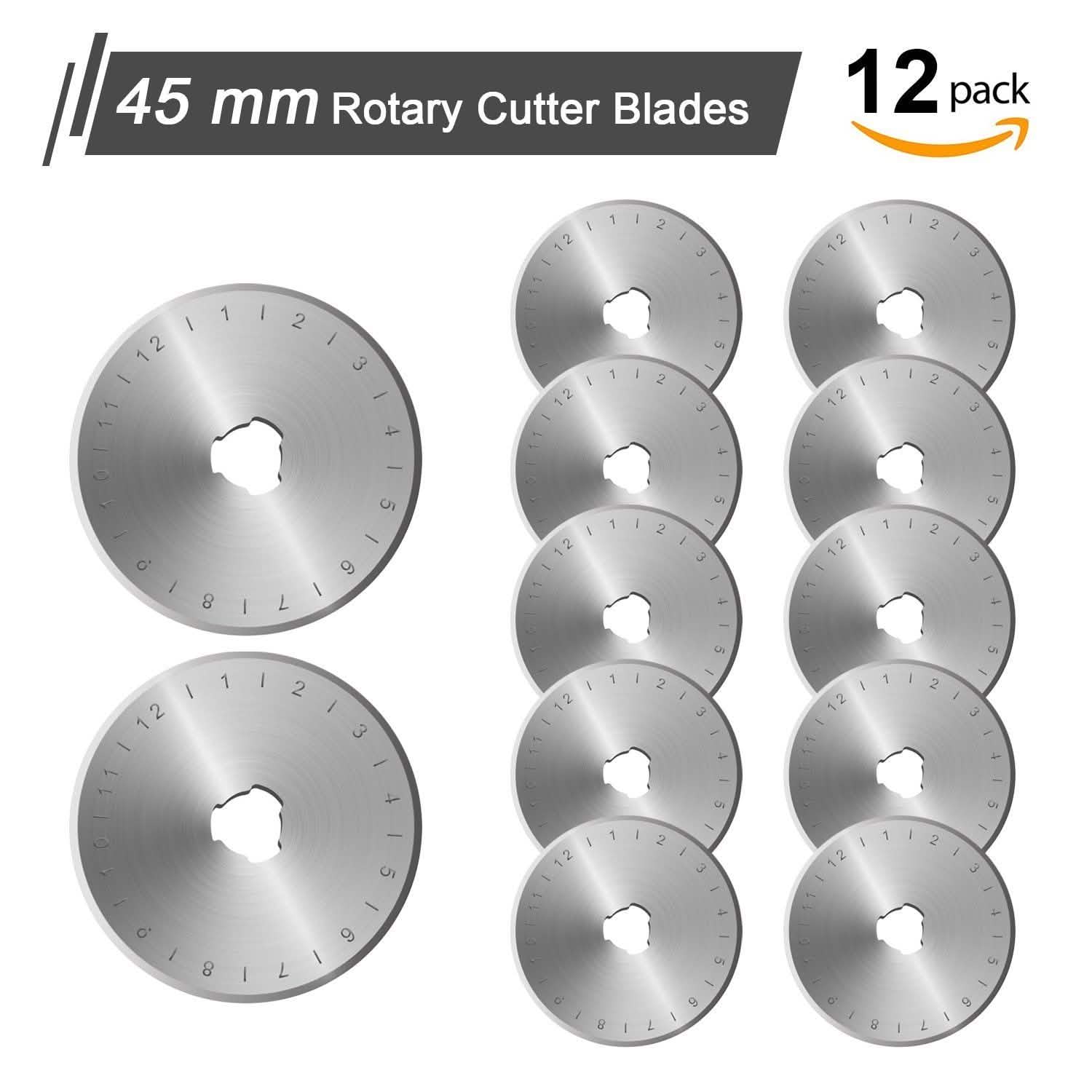 12-Piece Set: 45mm Rotary Cutter Blades
