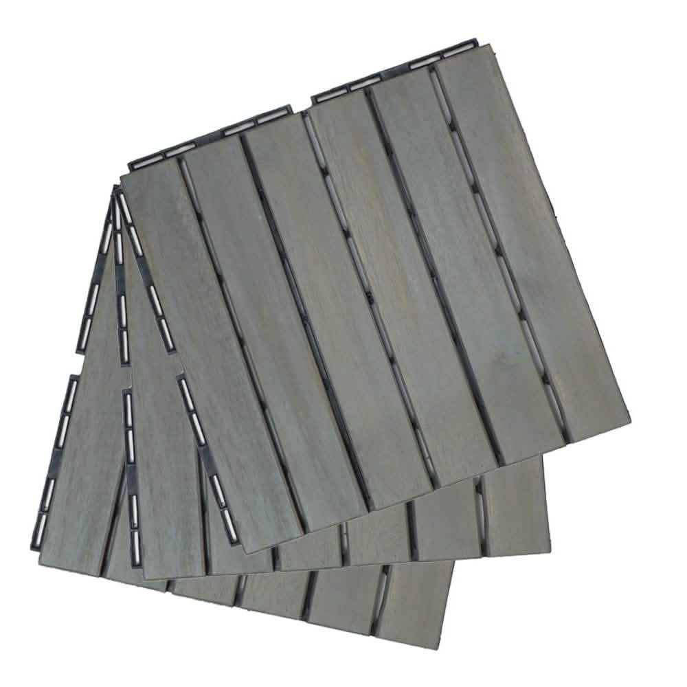 12" x 12" Square Teak Interlocking Deck Tiles
