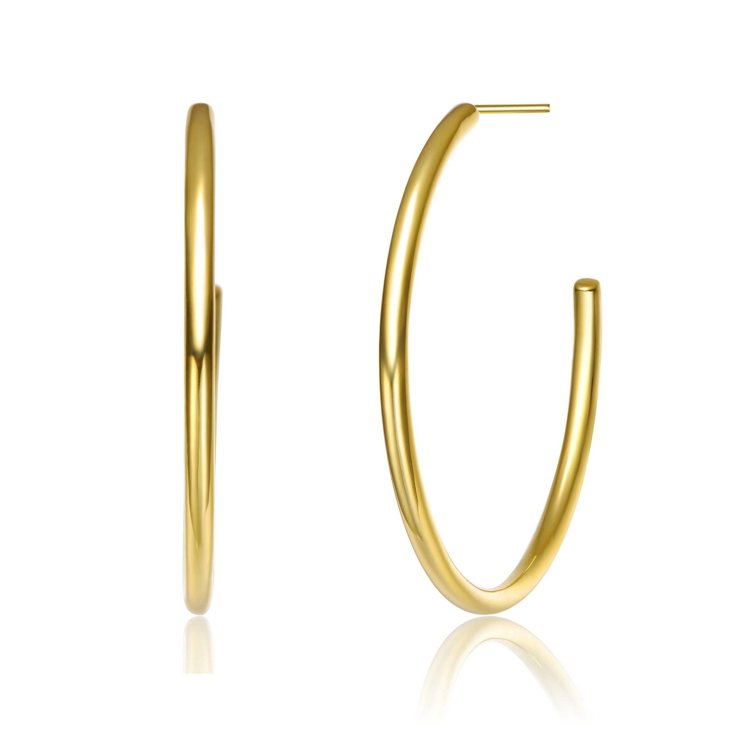 14K Gold Plated Open Hoop Earrings