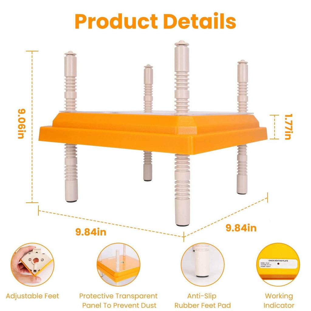 15W Chicken Brooder Heater with Adjustable  Height Angle Max 131℉
