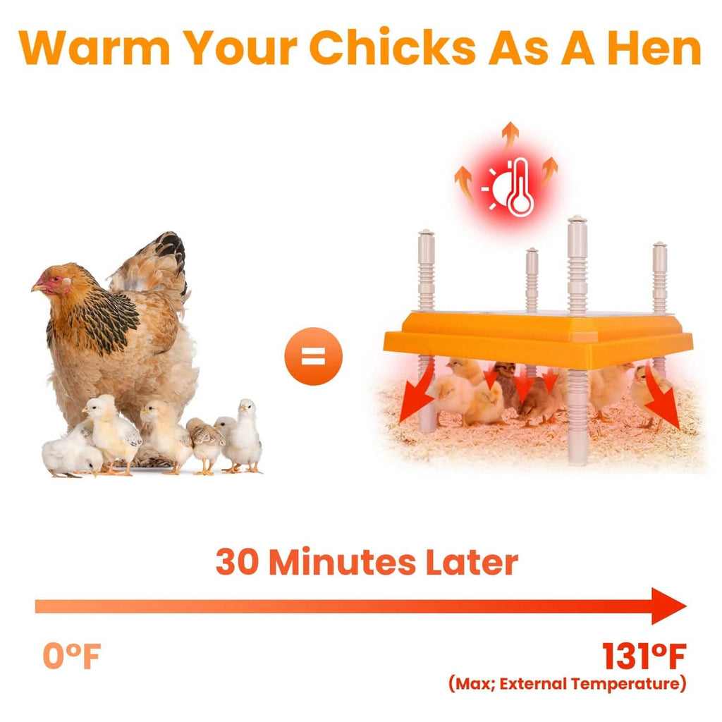 15W Chicken Brooder Heater with Adjustable  Height Angle Max 131℉