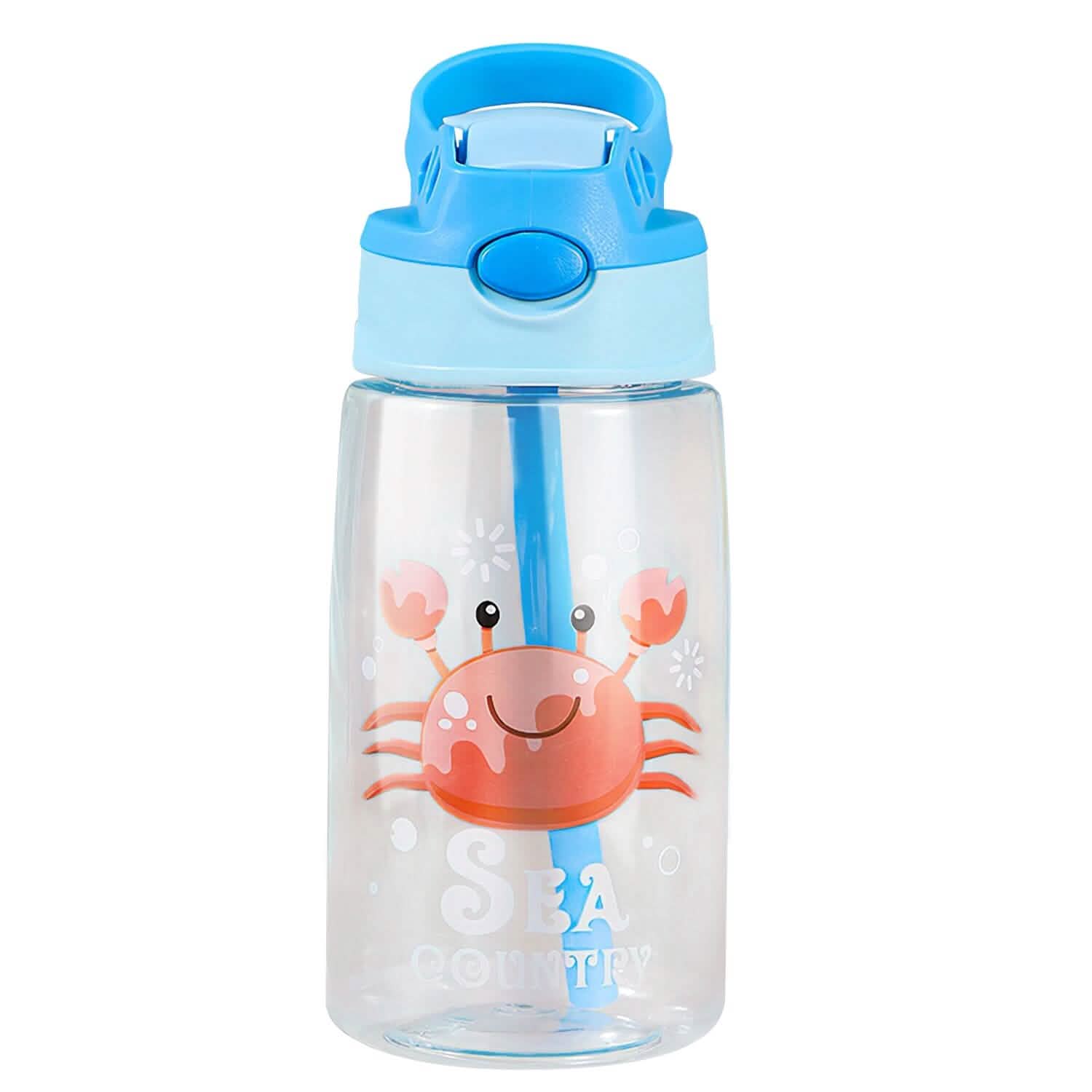 16.2oz Leak-proof Kids Water Bottle with Straw Push Button