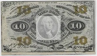 1864 10 Cent US Fractional 3rd Issue Fr.# 1255- UNC GEM