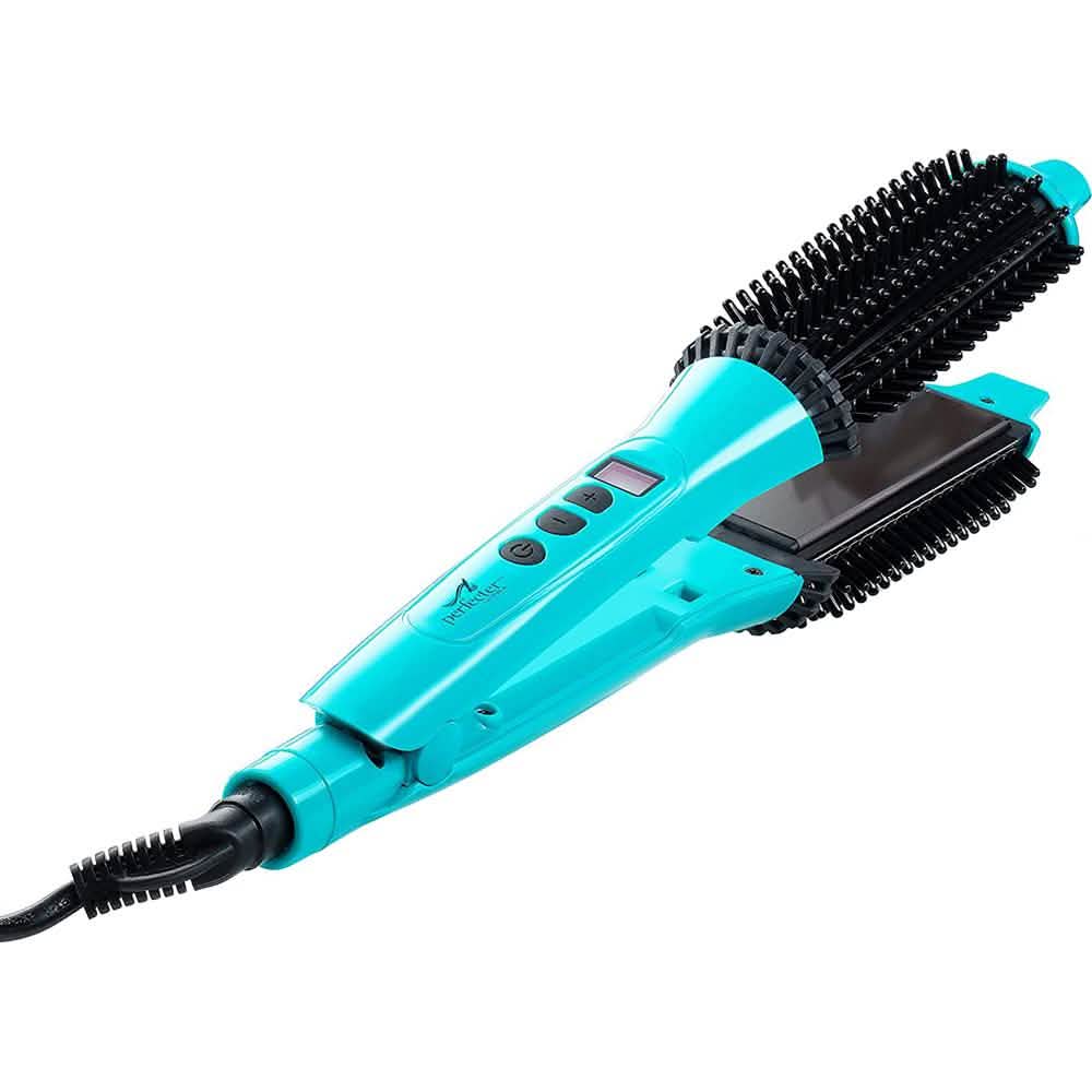 2-in-1 Perfecter Flat Iron Hair Straightener and Hot Round Brush