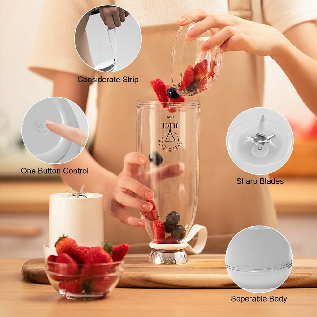 2-in-1 Portable Fruit Blender Rechargeable