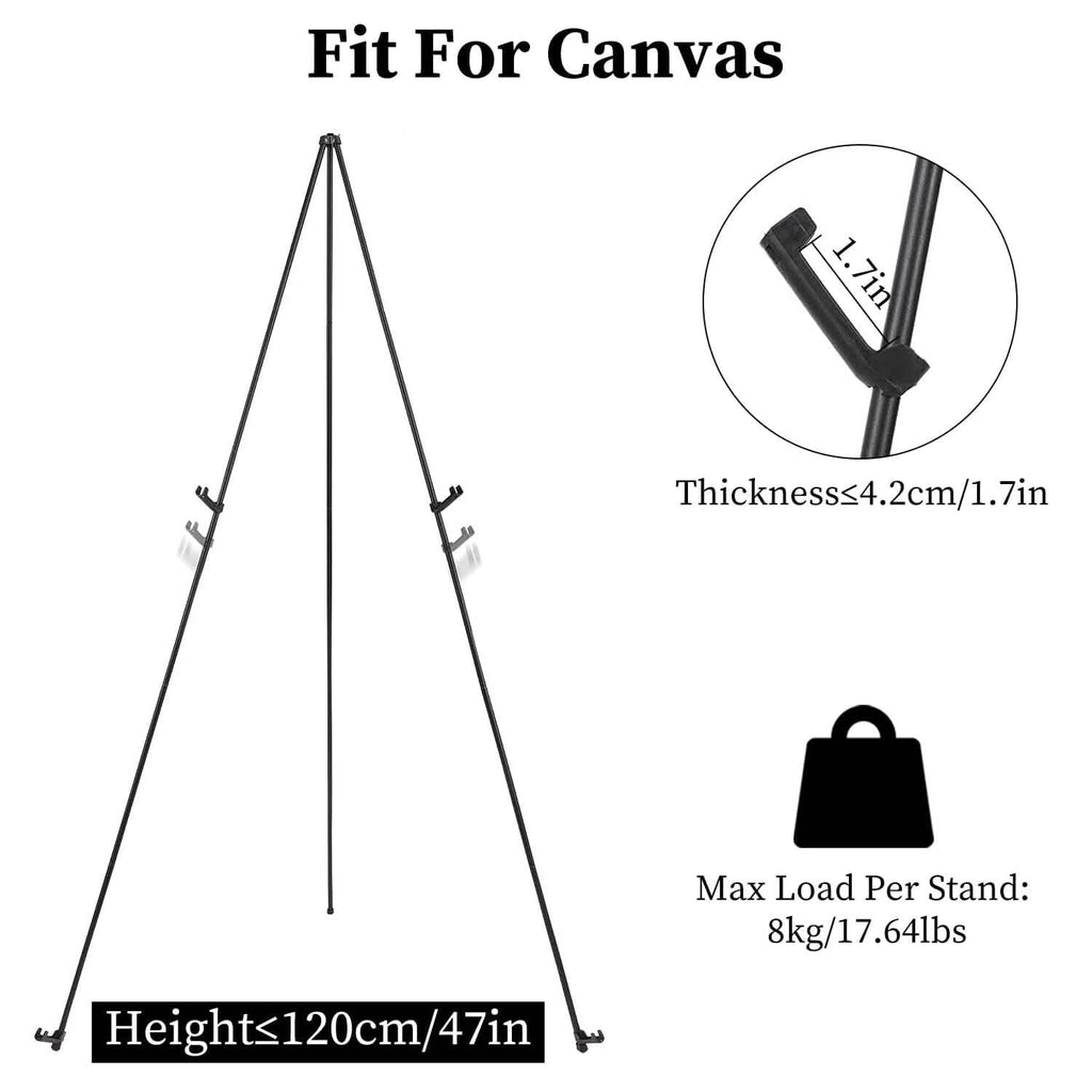 2-Pack: 61" Collapsible A Frame Tripod Easel Iron Alloy Drawing Stand