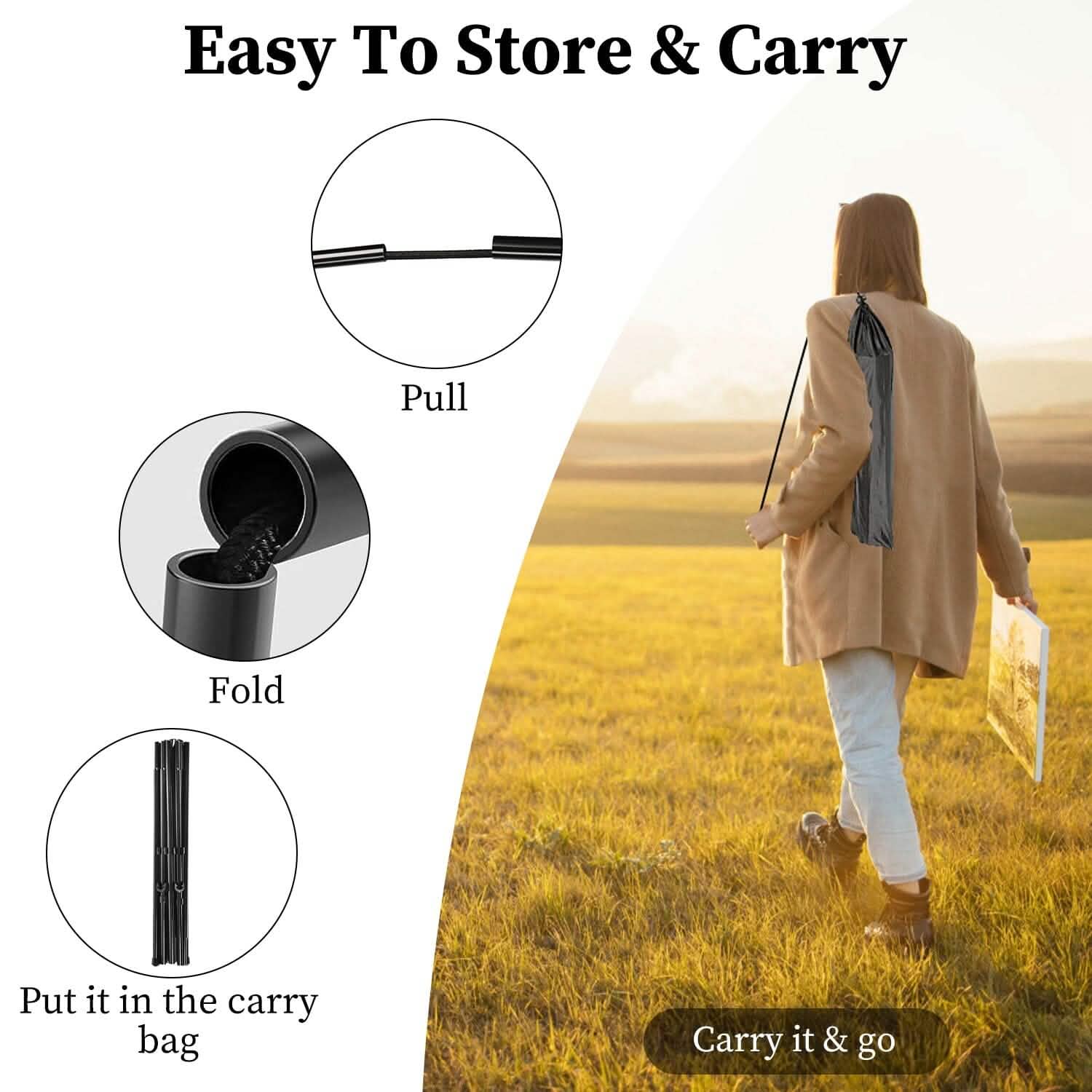2-Pack: 61" Collapsible A Frame Tripod Easel Iron Alloy Drawing Stand