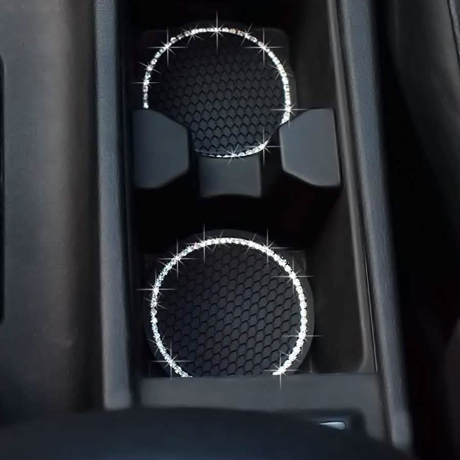 2-Pack: Anti-Slip Crystal Rhinestone Car Coaster