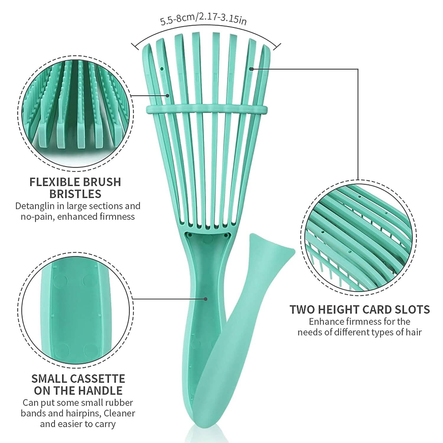 2-Pack: Detangler Brush for Curly Hair, Afro Textured 3a to 4c Kinky Wavy