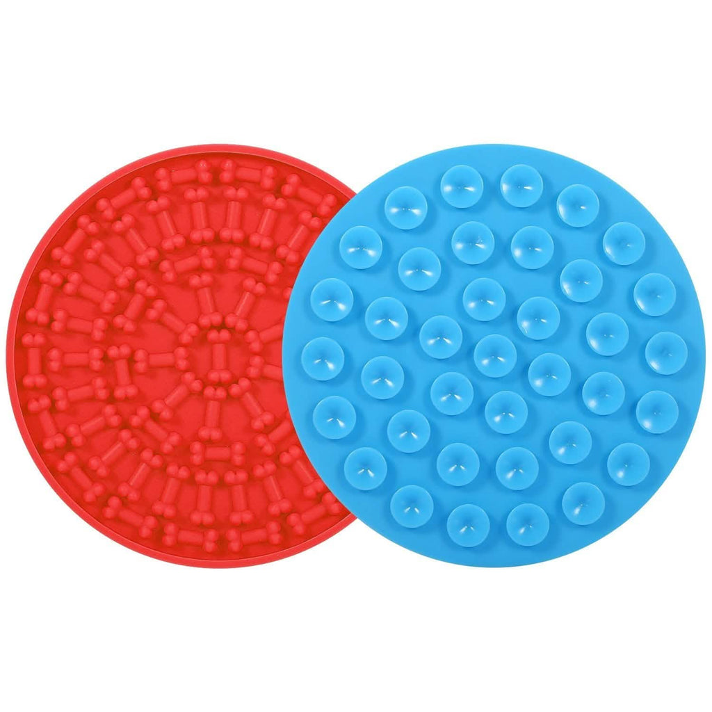 2-Pack: Dog Lick Pad Pet Shower Grooming Slow Feeder Distraction Mat