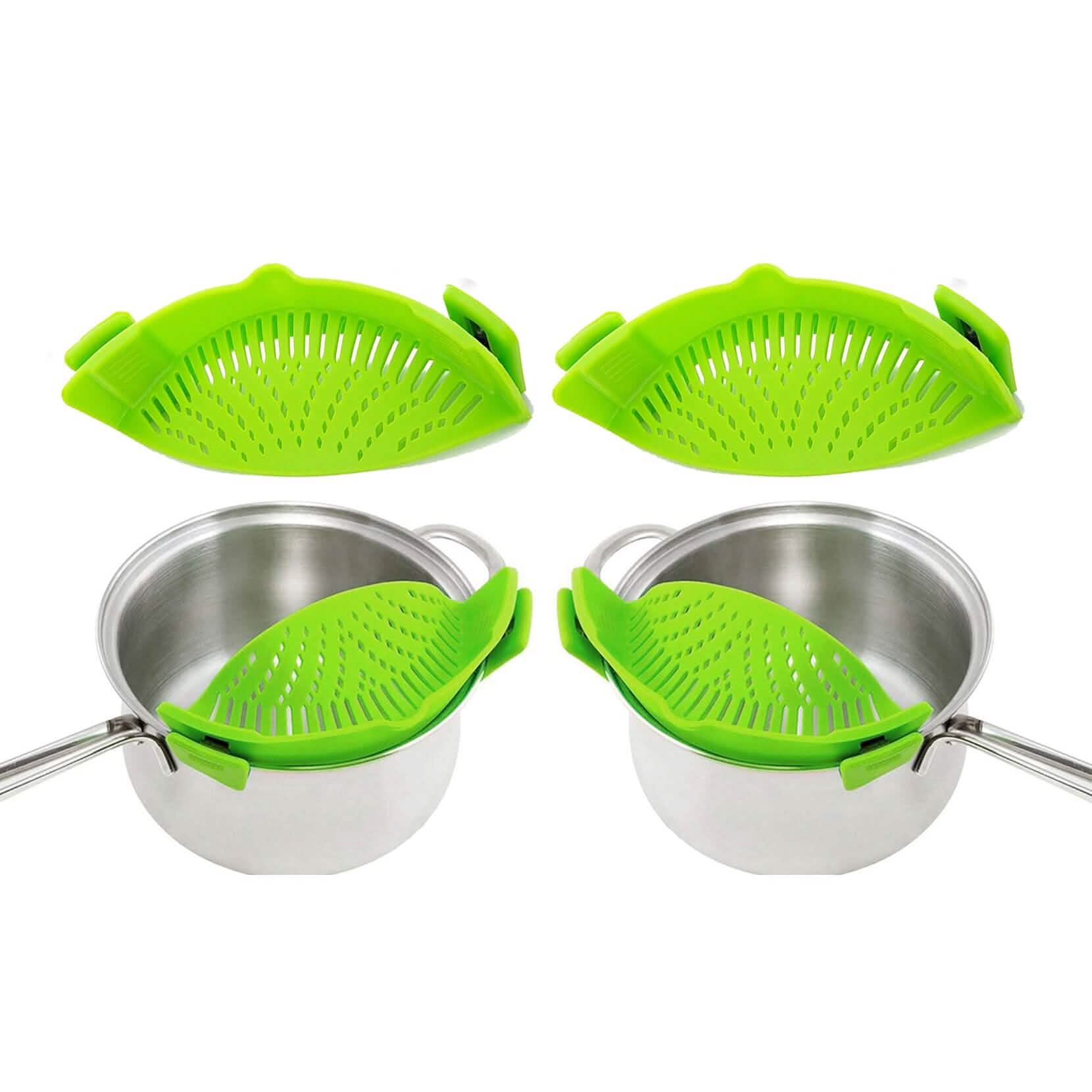 2-Pack: Easy Snap On Heat Resistance Silicone Kitchen Strainer