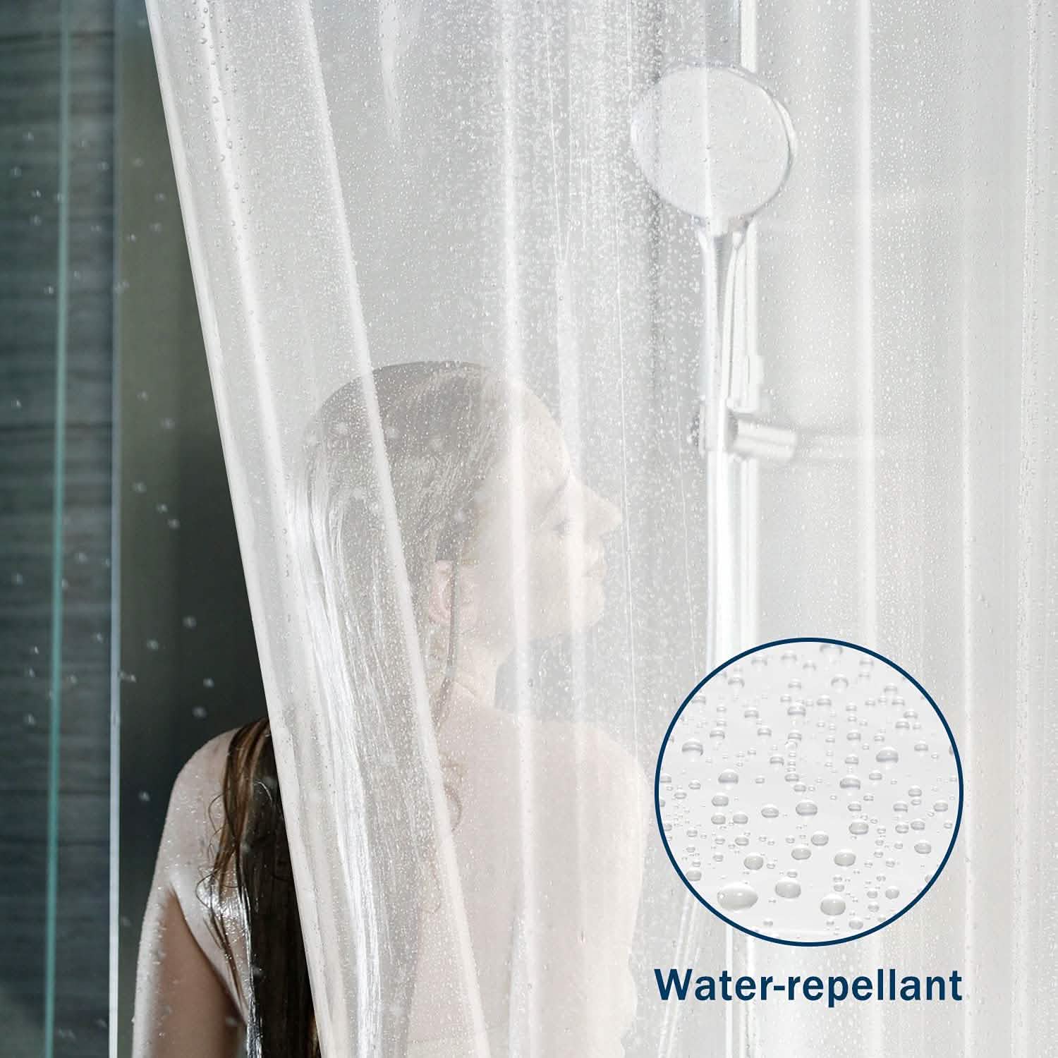 2-Pack: Hotel-Quality Heavy Shower Curtain Liner with Metal Grommets + Magnets