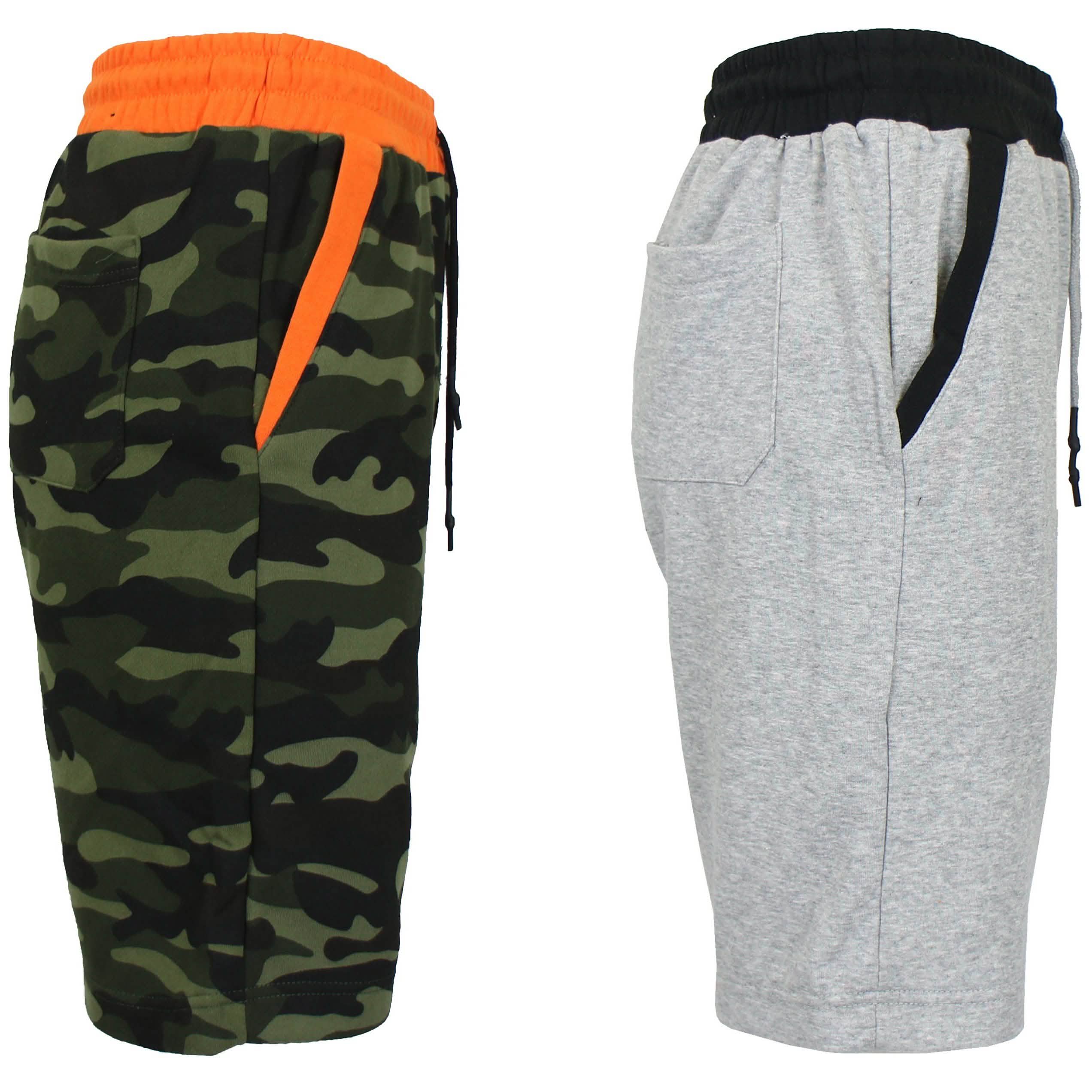 2-Pack Men's French Terry Regular Pockets Jogger Sweat Lounge Shorts