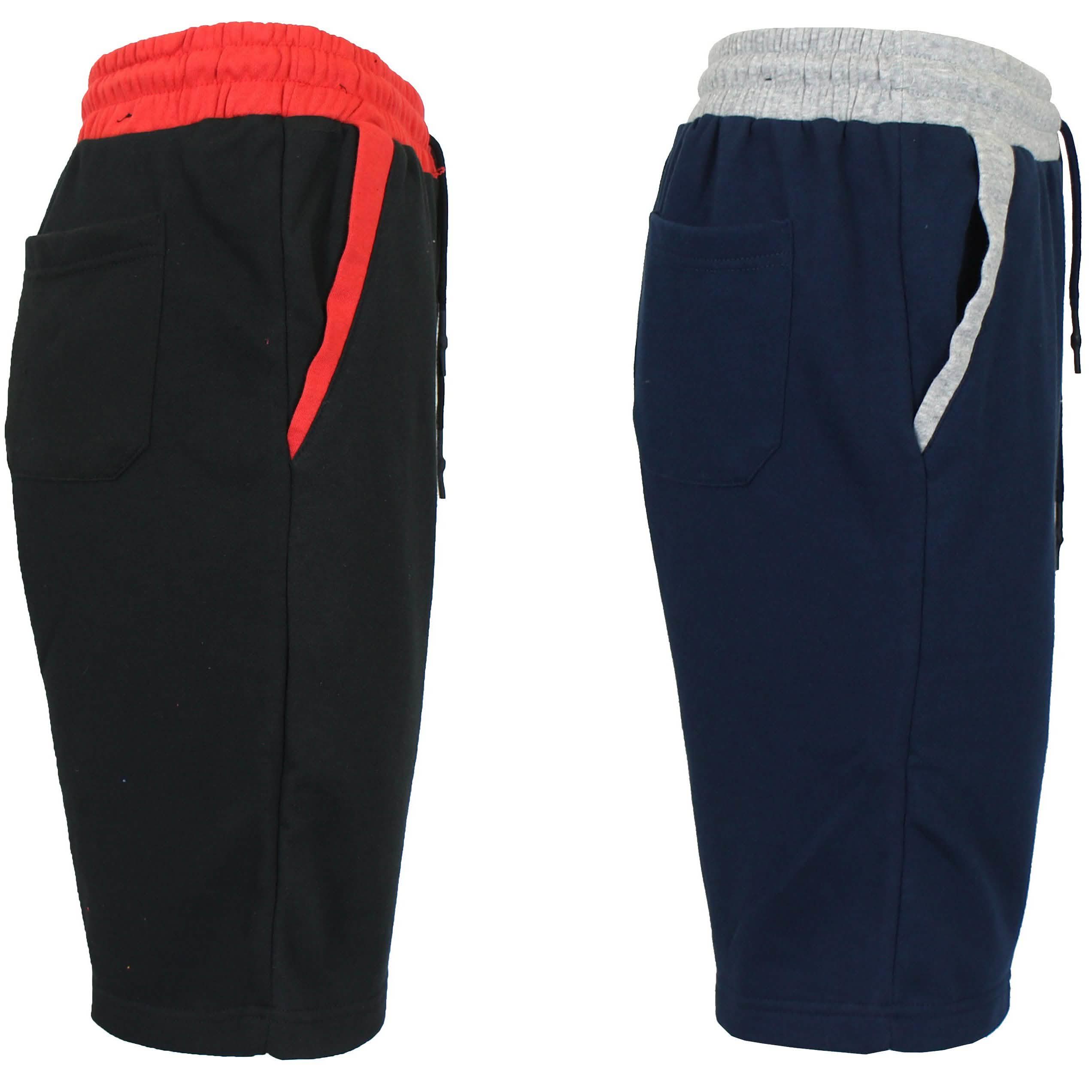 2-Pack Men's French Terry Regular Pockets Jogger Sweat Lounge Shorts