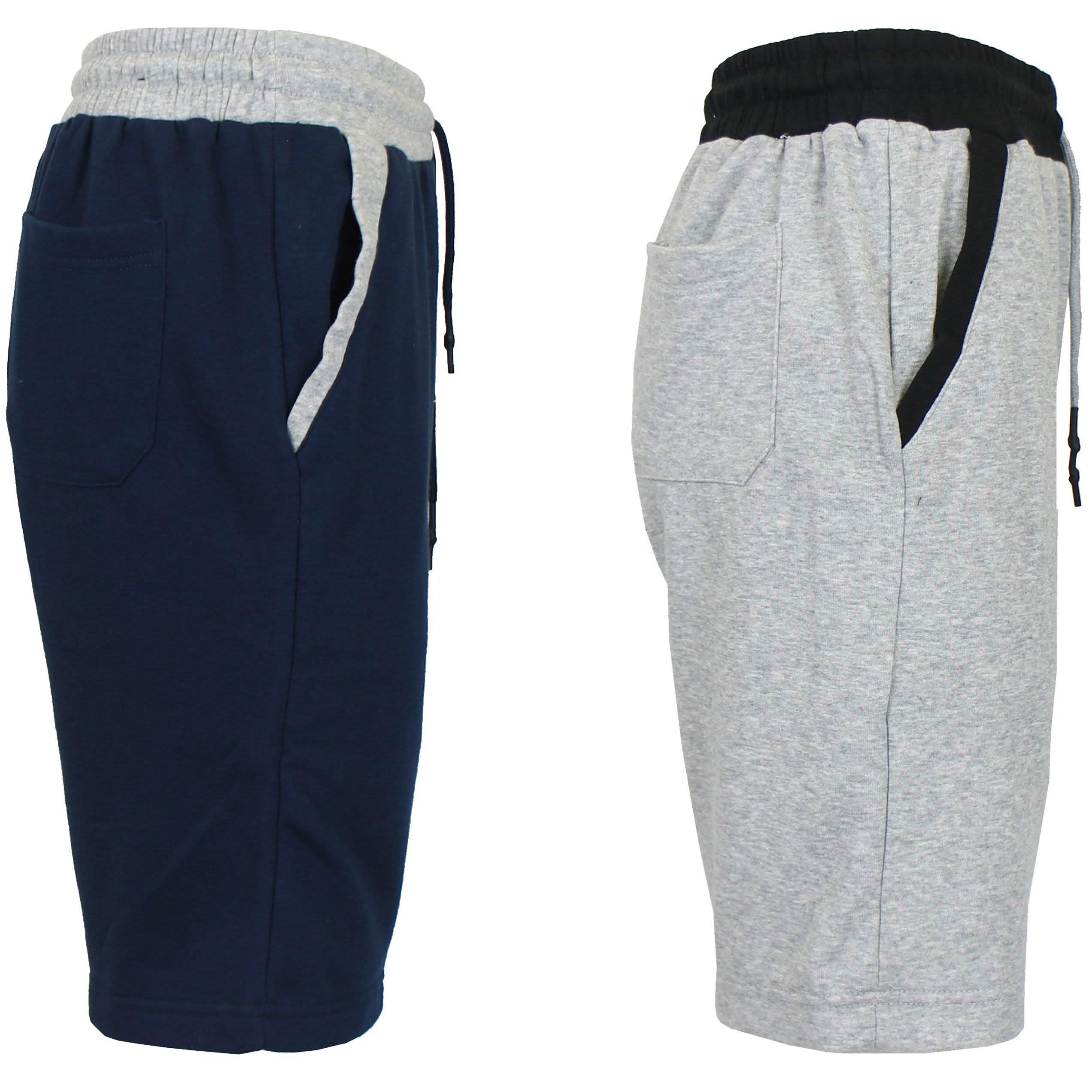 2-Pack Men's French Terry Regular Pockets Jogger Sweat Lounge Shorts