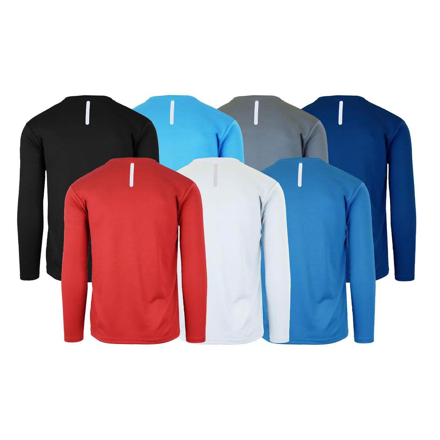 2-Pack: Men's Long Sleeve Moisture Wicking Performance Tee - Assorted Colors
