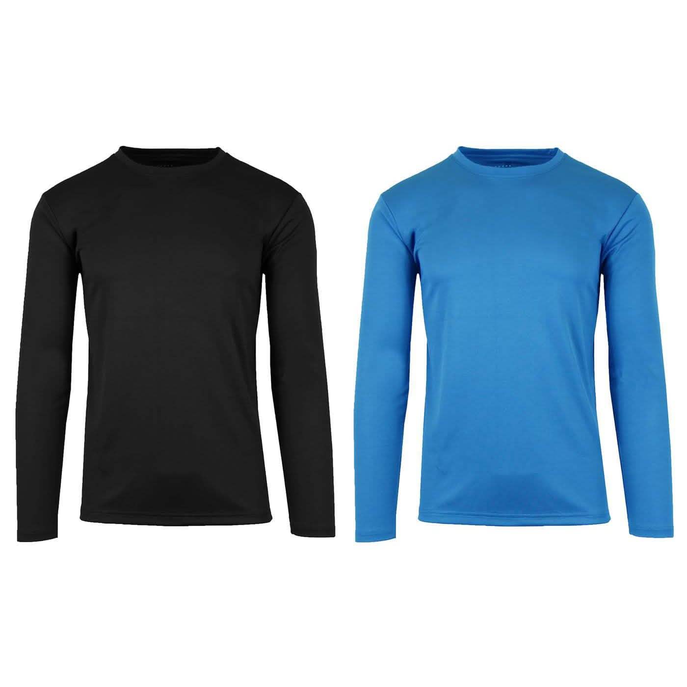 2-Pack: Men's Long Sleeve Moisture Wicking Performance Tee - Assorted Colors