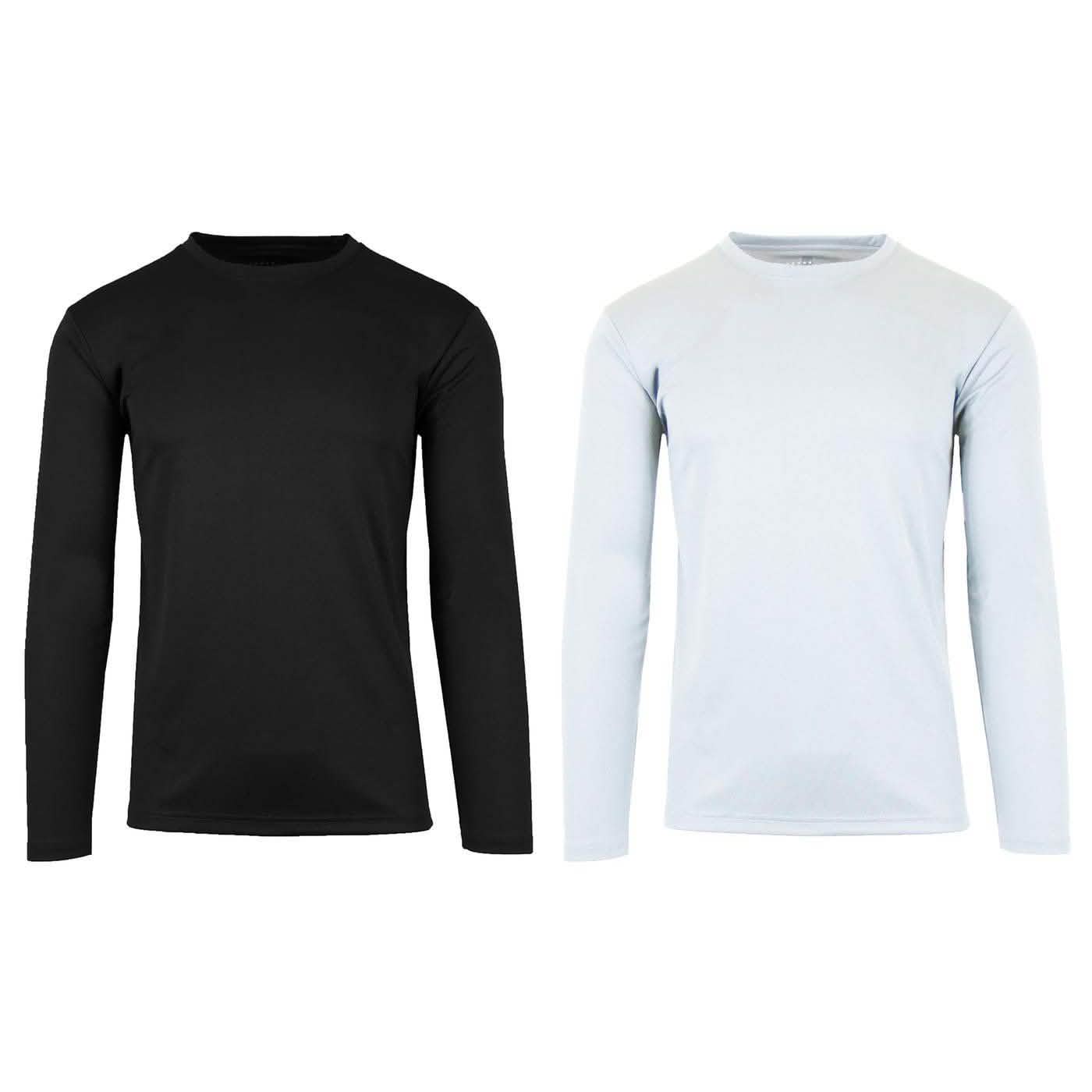 2-Pack: Men's Long Sleeve Moisture Wicking Performance Tee - Assorted Colors