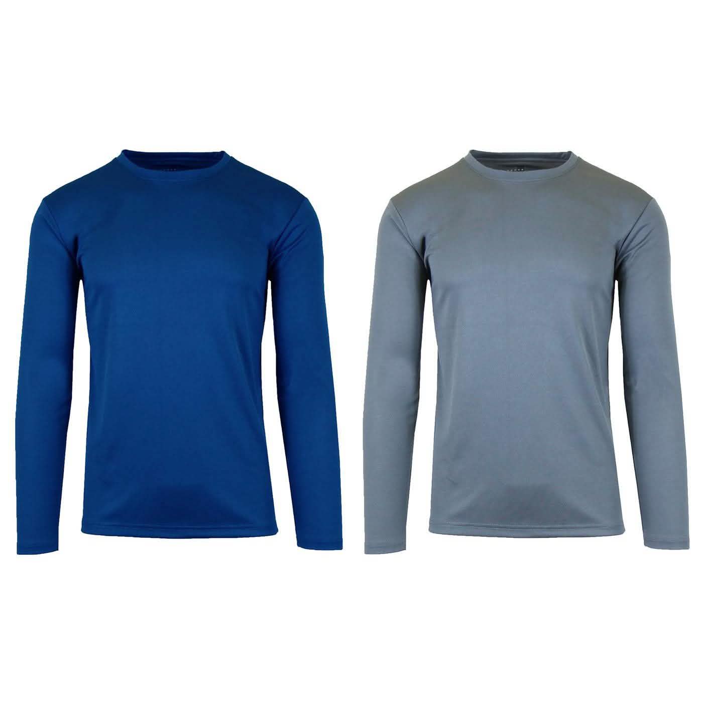 2-Pack: Men's Long Sleeve Moisture Wicking Performance Tee - Assorted Colors
