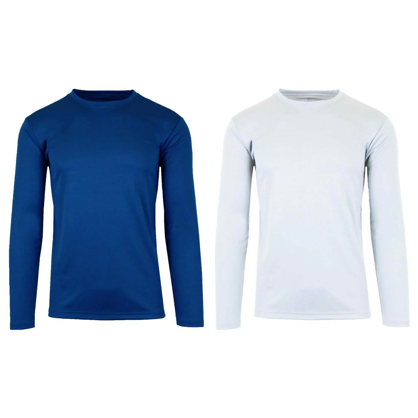 2-Pack: Men's Long Sleeve Moisture Wicking Performance Tee - Assorted Colors