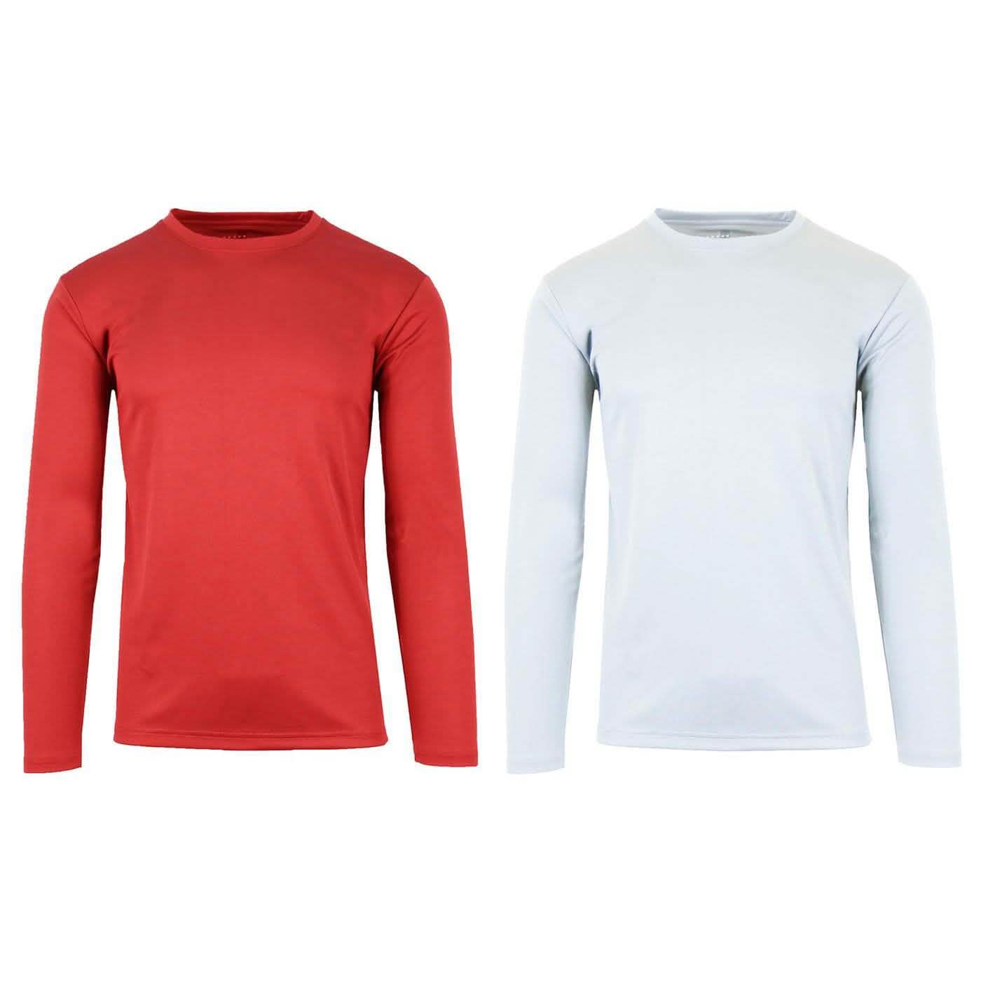 2-Pack: Men's Long Sleeve Moisture Wicking Performance Tee - Assorted Colors