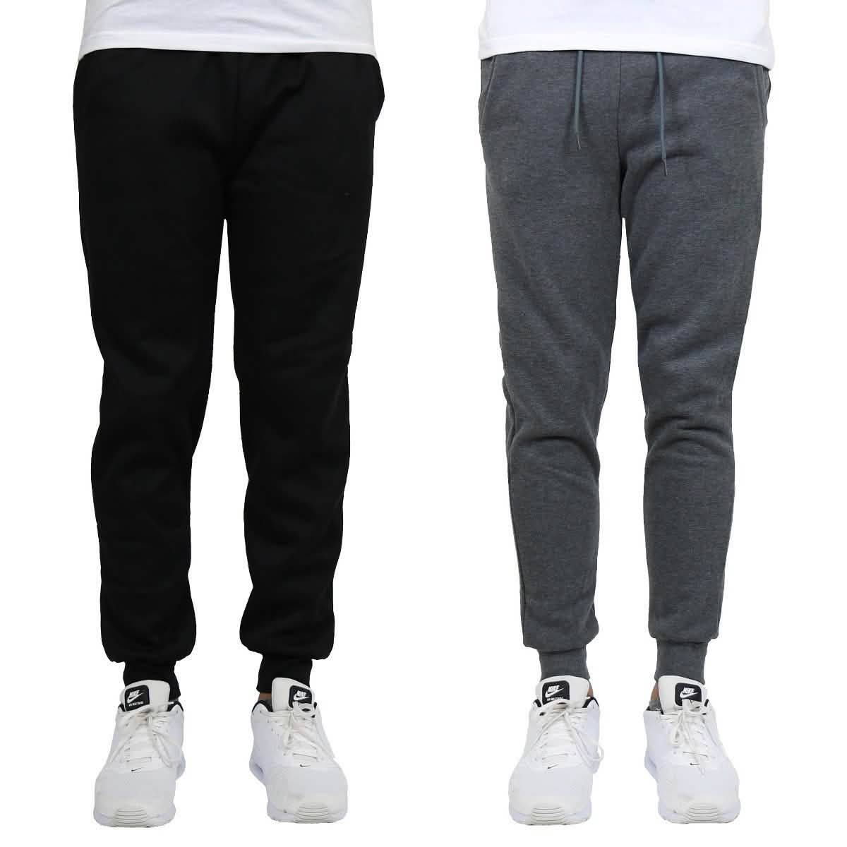 2-Pack: Men's Slim-Fit Fleece Jogger Sweatpants
