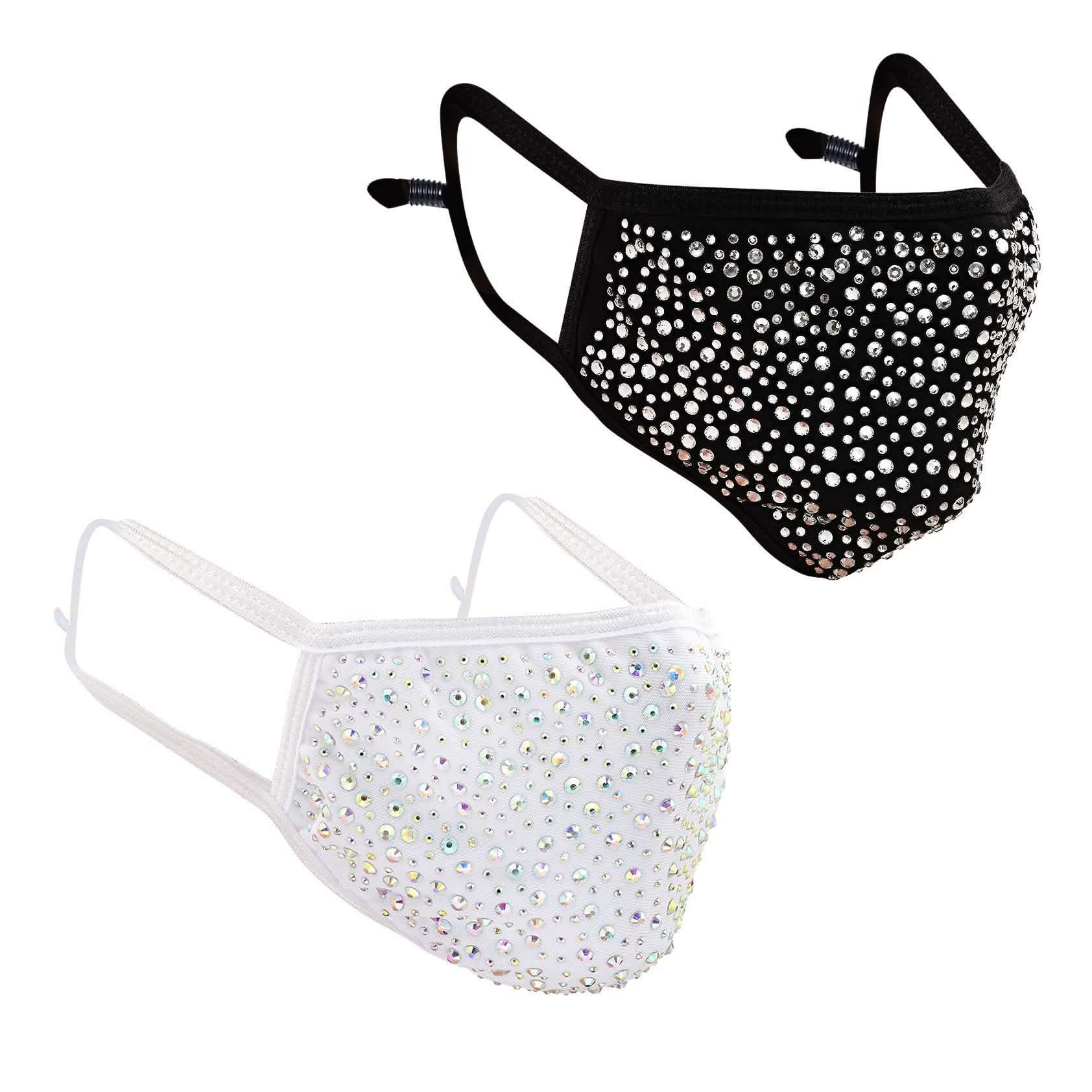 2-Pack: Reusable Washable Fitted Crystal Masks