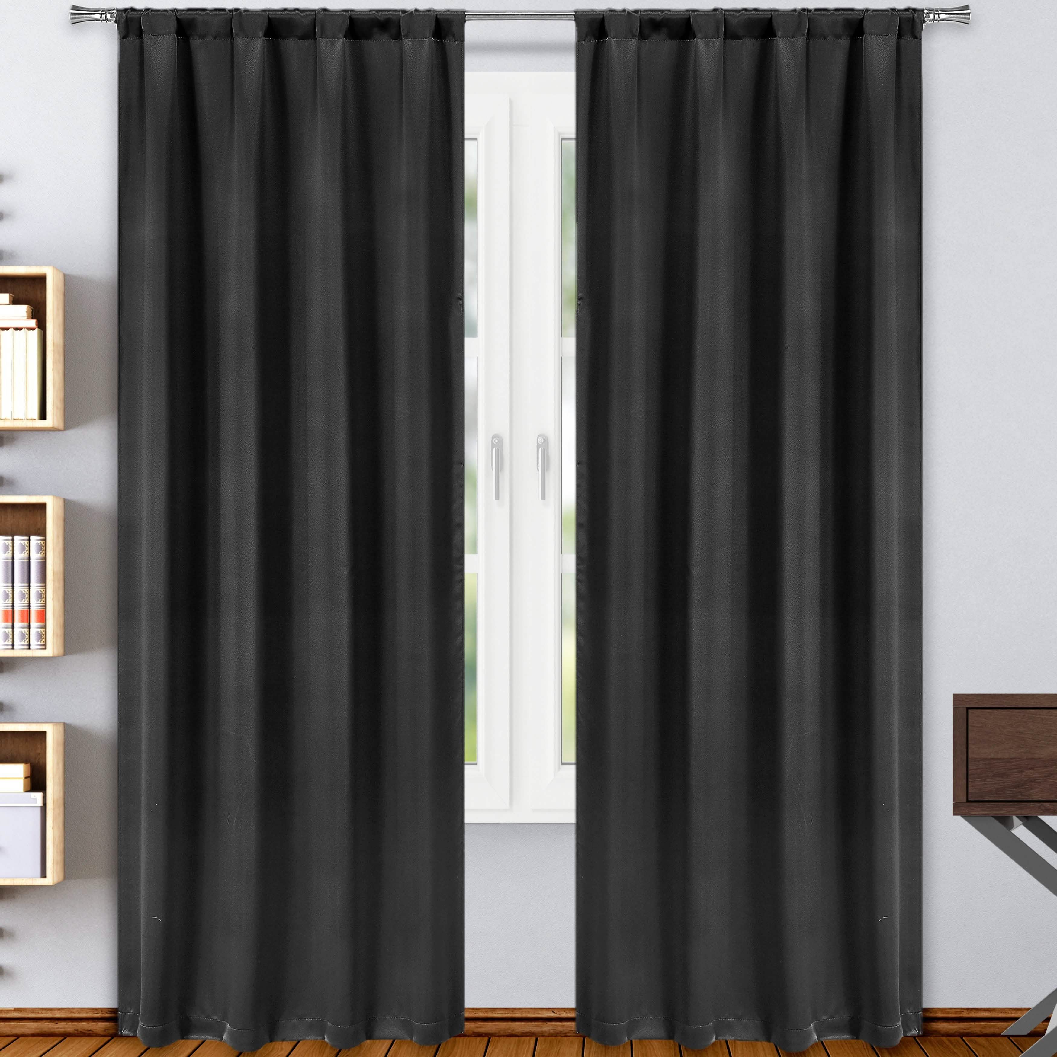 2-Pack: Solid Blackout Pole Top Window Curtain Panel