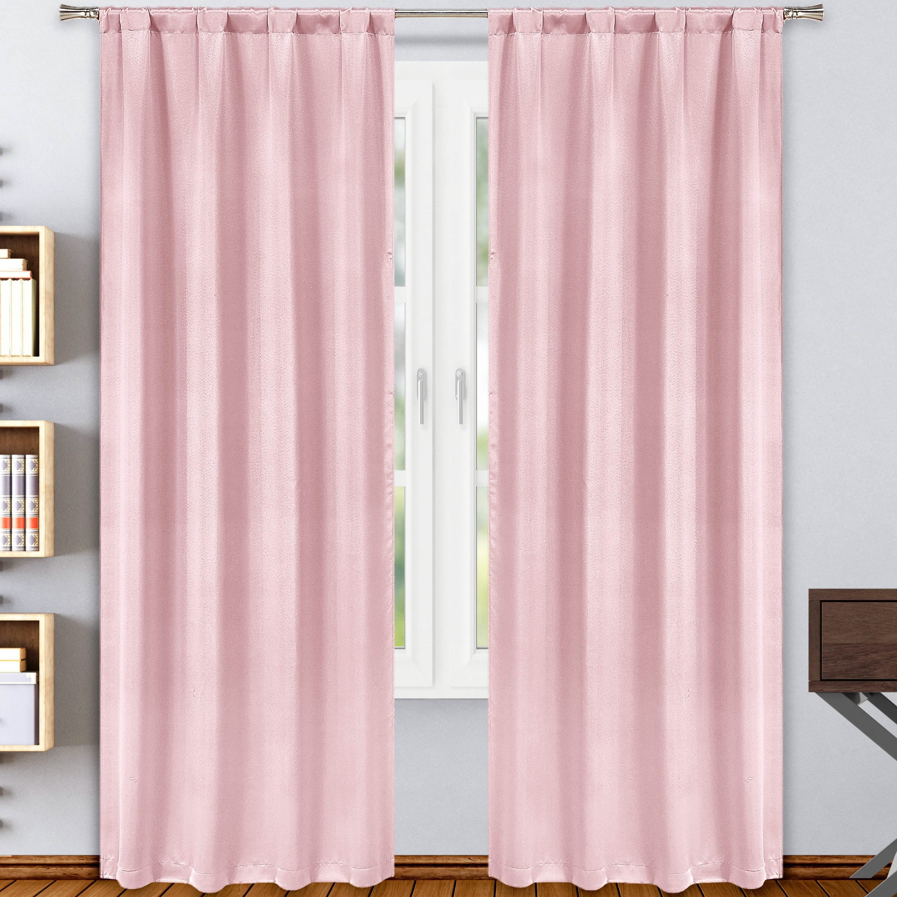 2-Pack: Solid Blackout Pole Top Window Curtain Panel