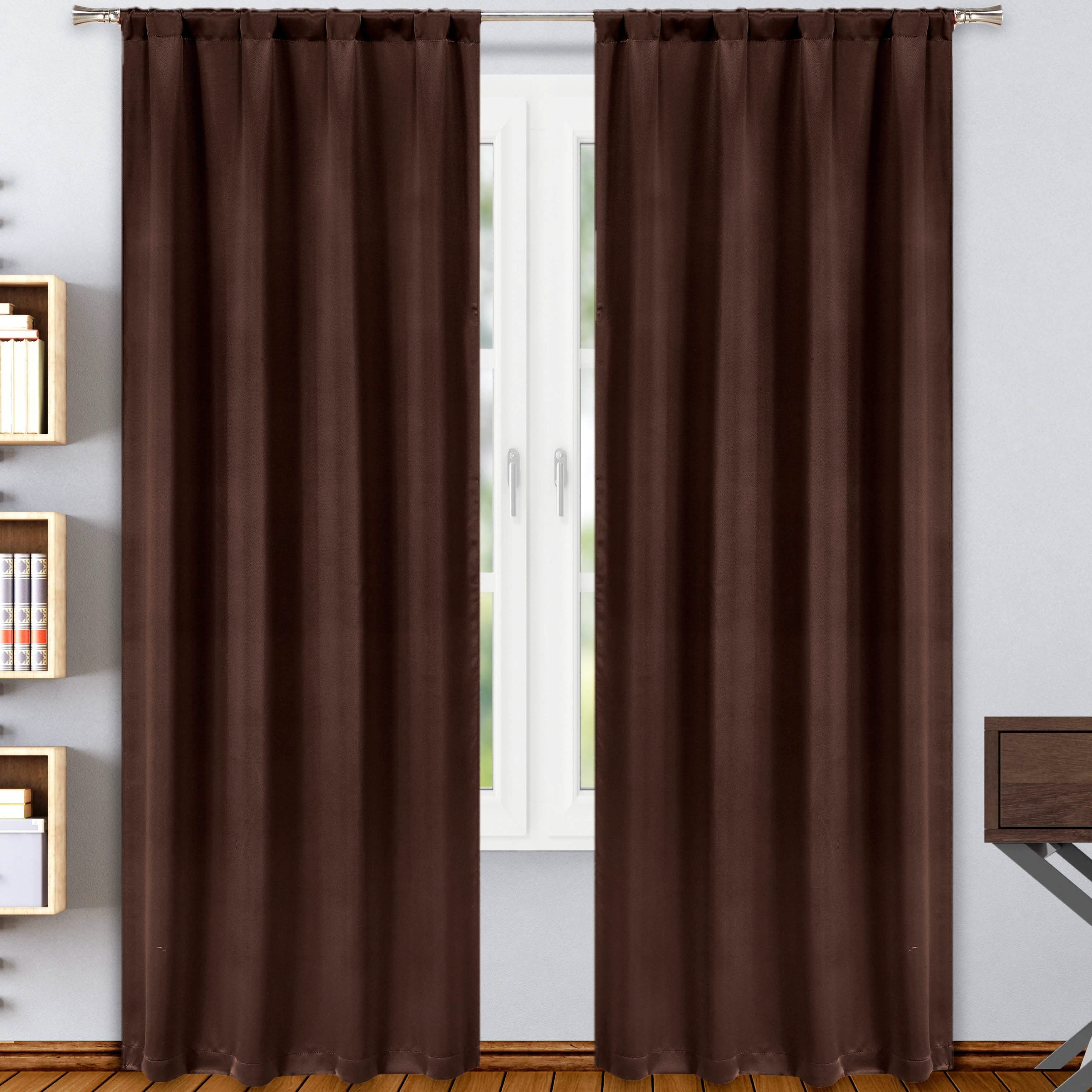 2-Pack: Solid Blackout Pole Top Window Curtain Panel