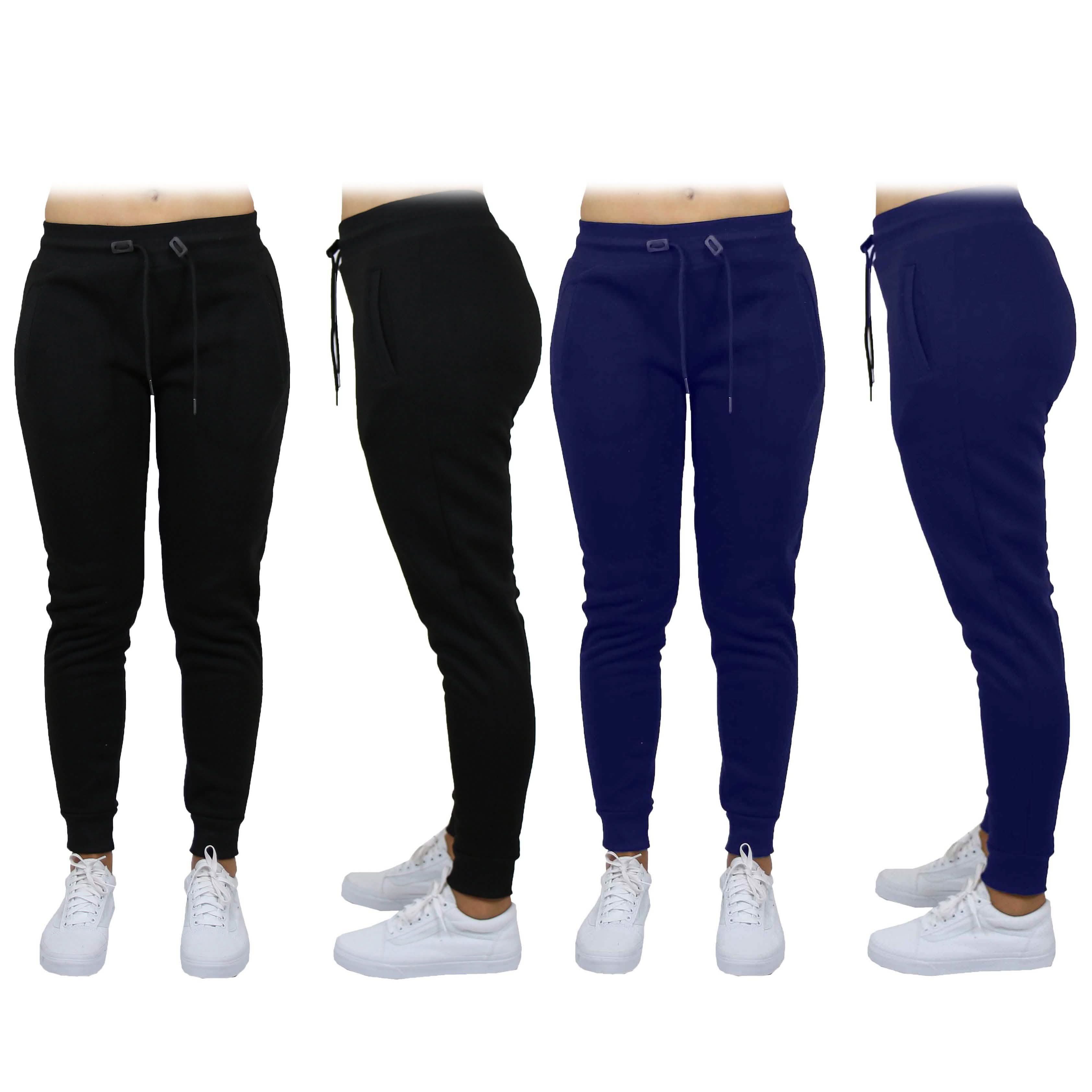 2-Pack: Women's French Terry Fashion Jogger Lounge Pants