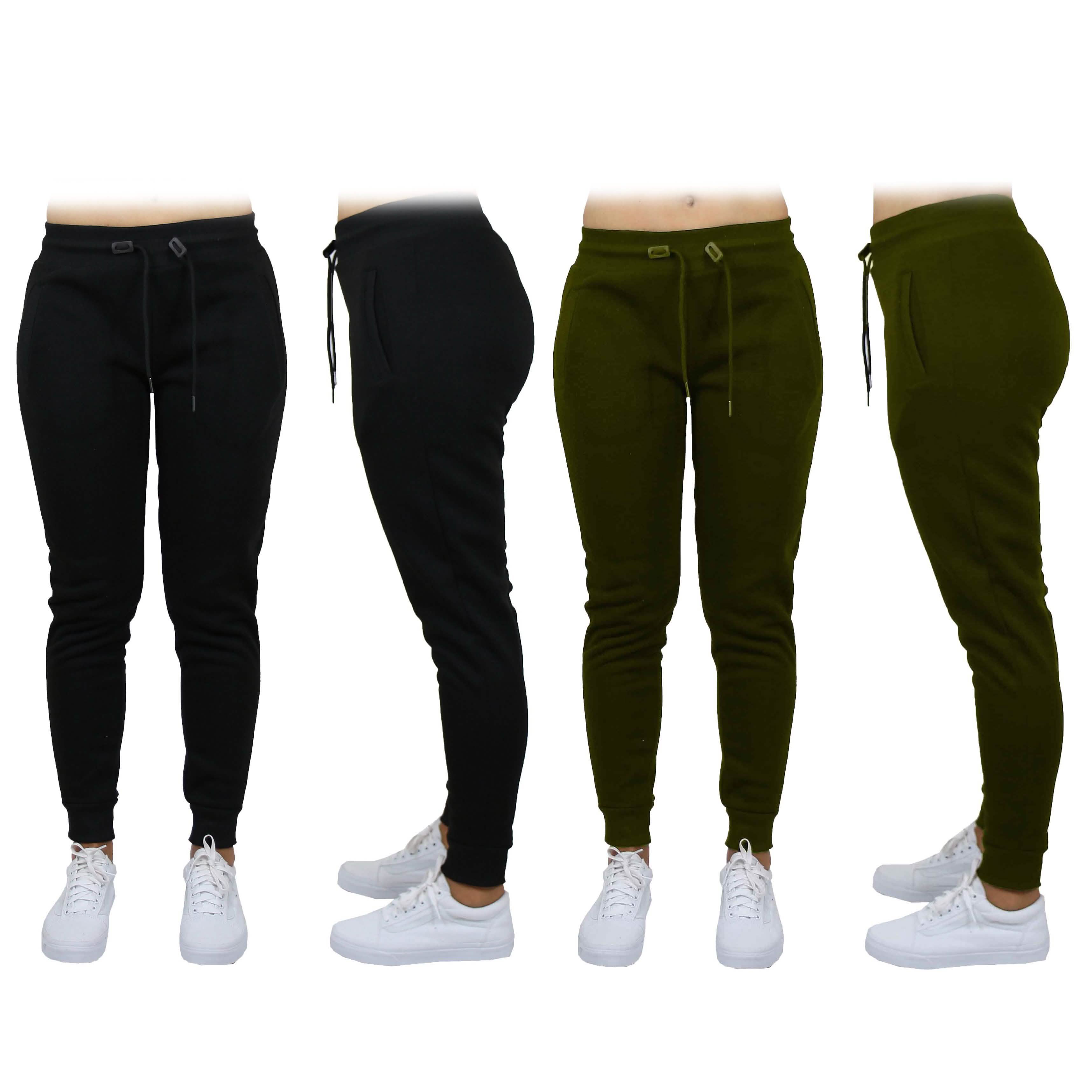 2-Pack: Women's French Terry Fashion Jogger Lounge Pants