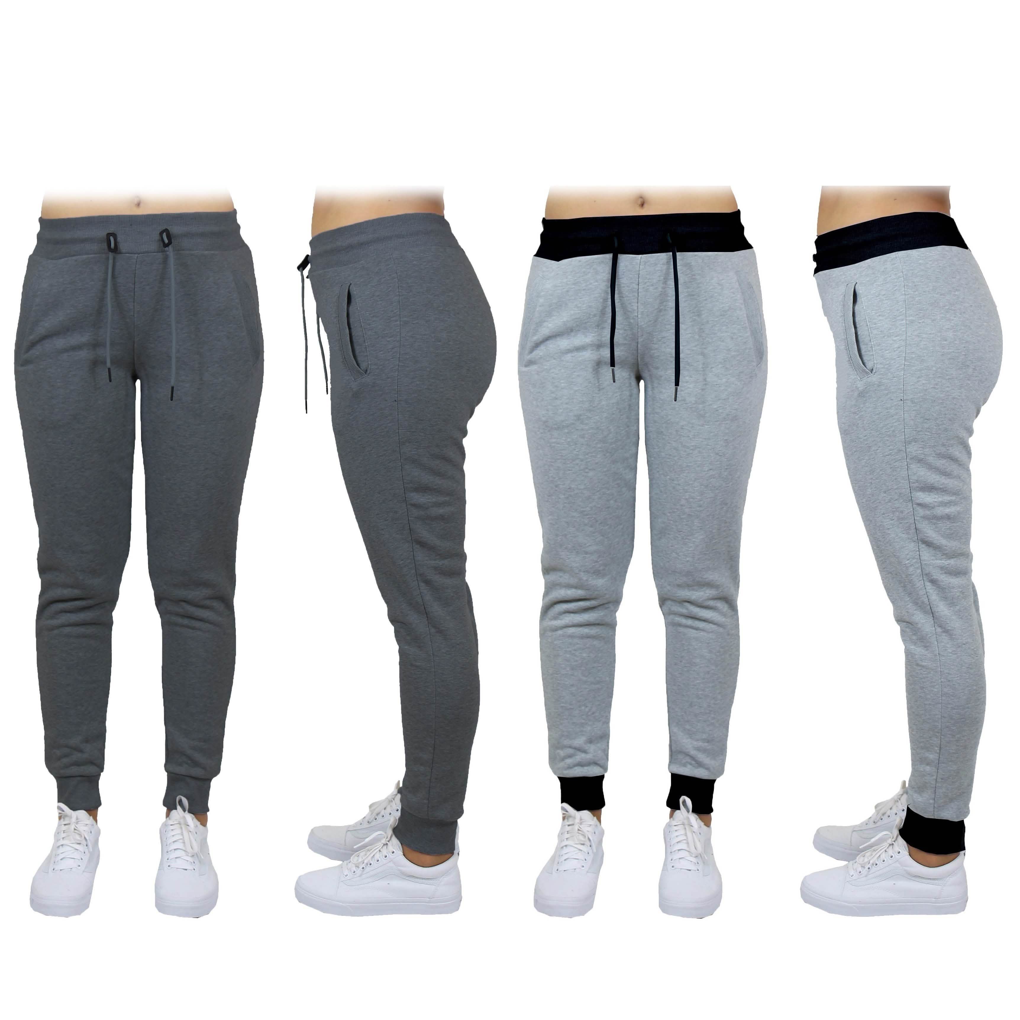 2-Pack: Women's French Terry Fashion Jogger Lounge Pants