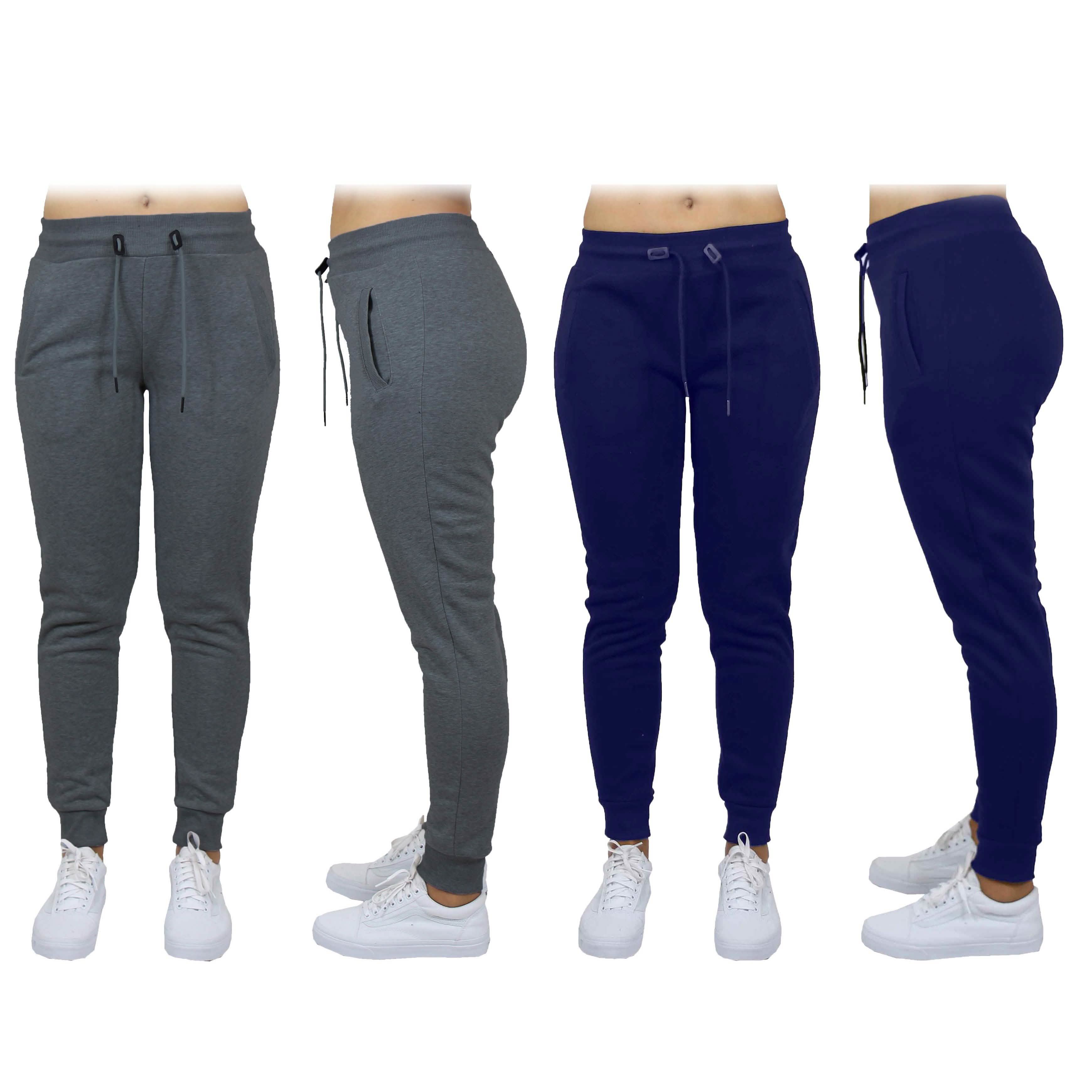 2-Pack: Women's French Terry Fashion Jogger Lounge Pants