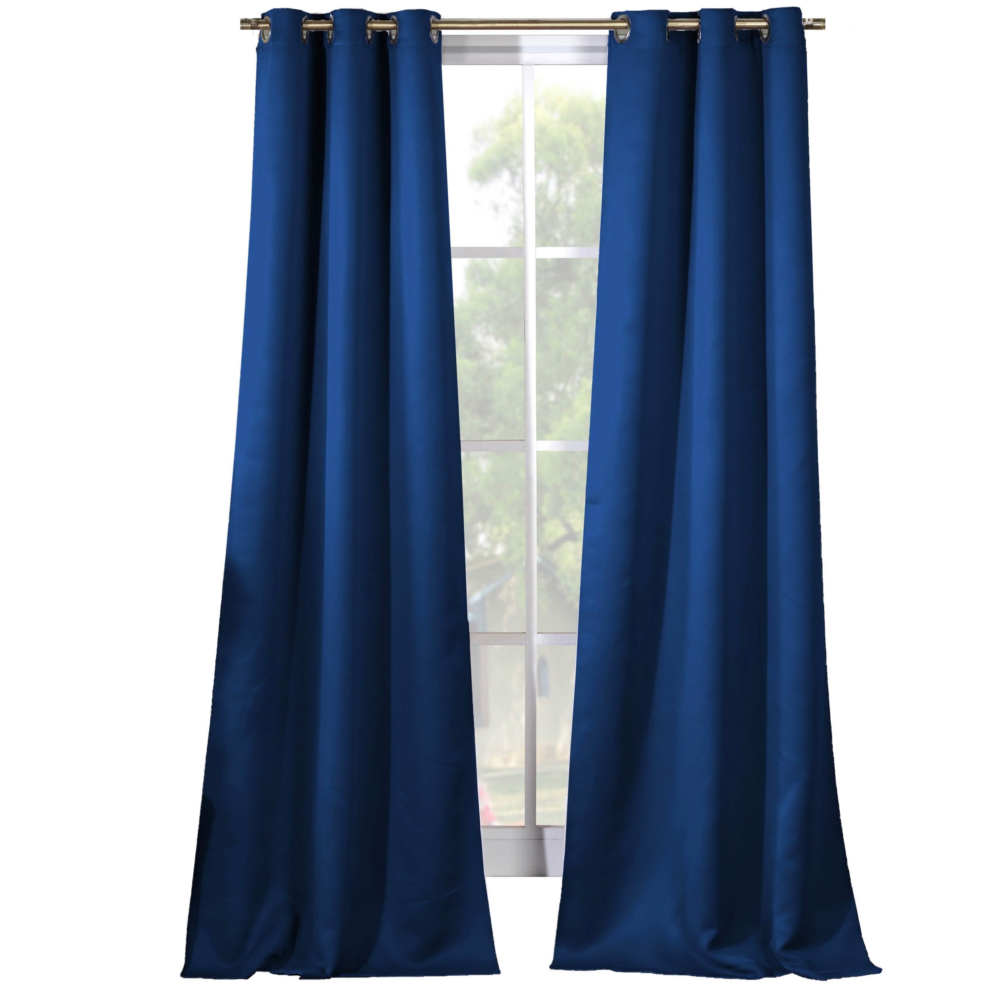 2-Piece Set: Solid Blackout Thermal Grommet Window Curtain Pair Panel