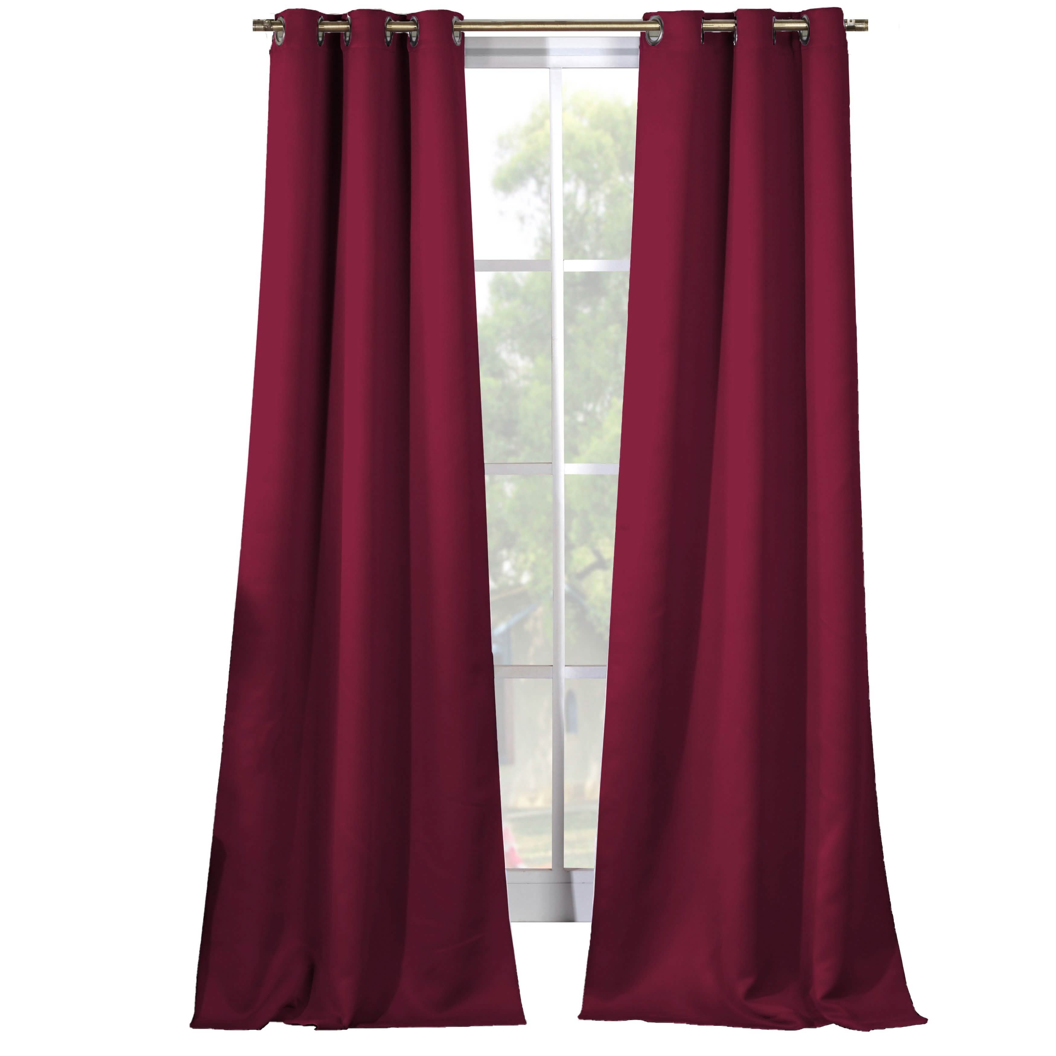 2-Piece Set: Solid Blackout Thermal Grommet Window Curtain Pair Panel