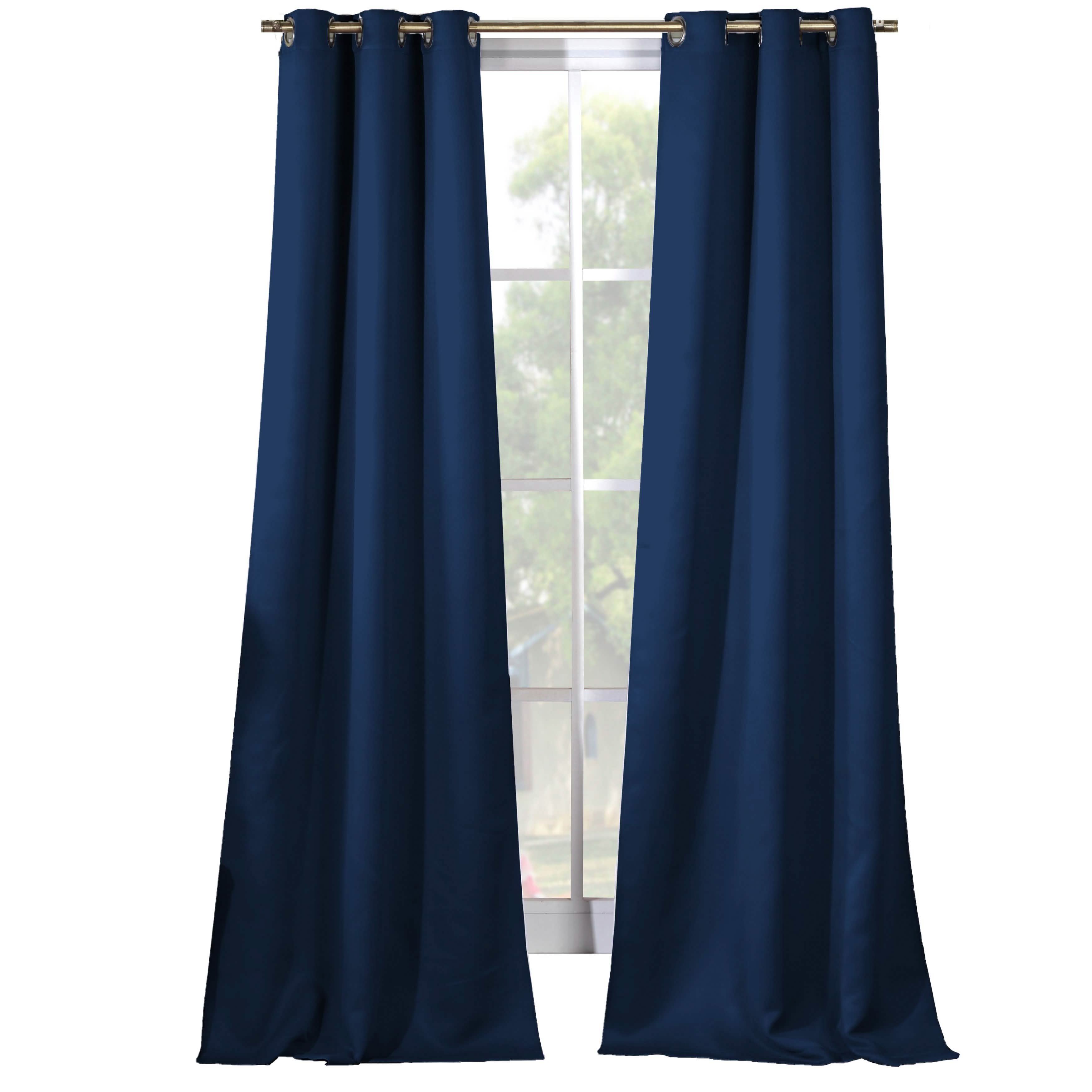 2-Piece Set: Solid Blackout Thermal Grommet Window Curtain Pair Panel