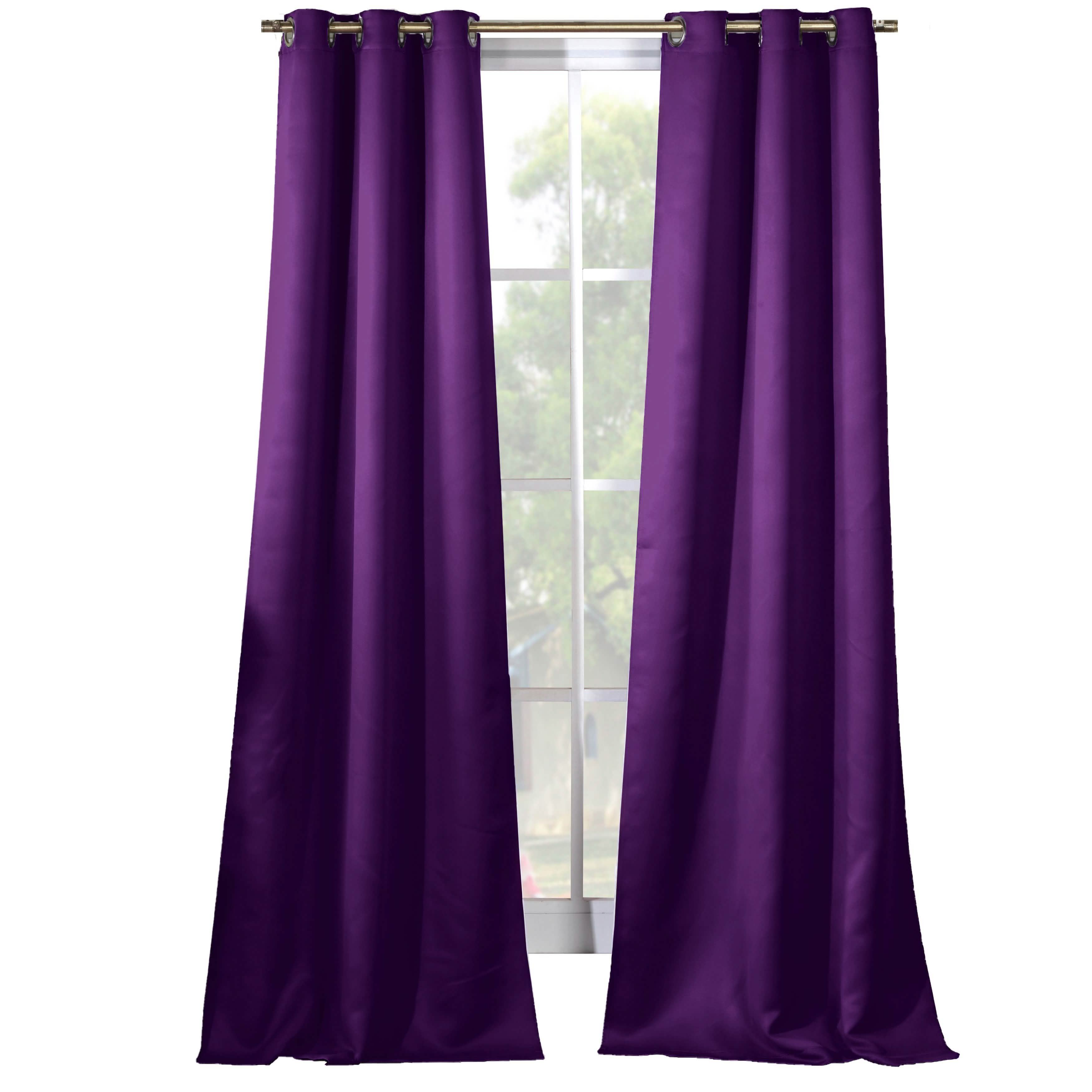 2-Piece Set: Solid Blackout Thermal Grommet Window Curtain Pair Panel