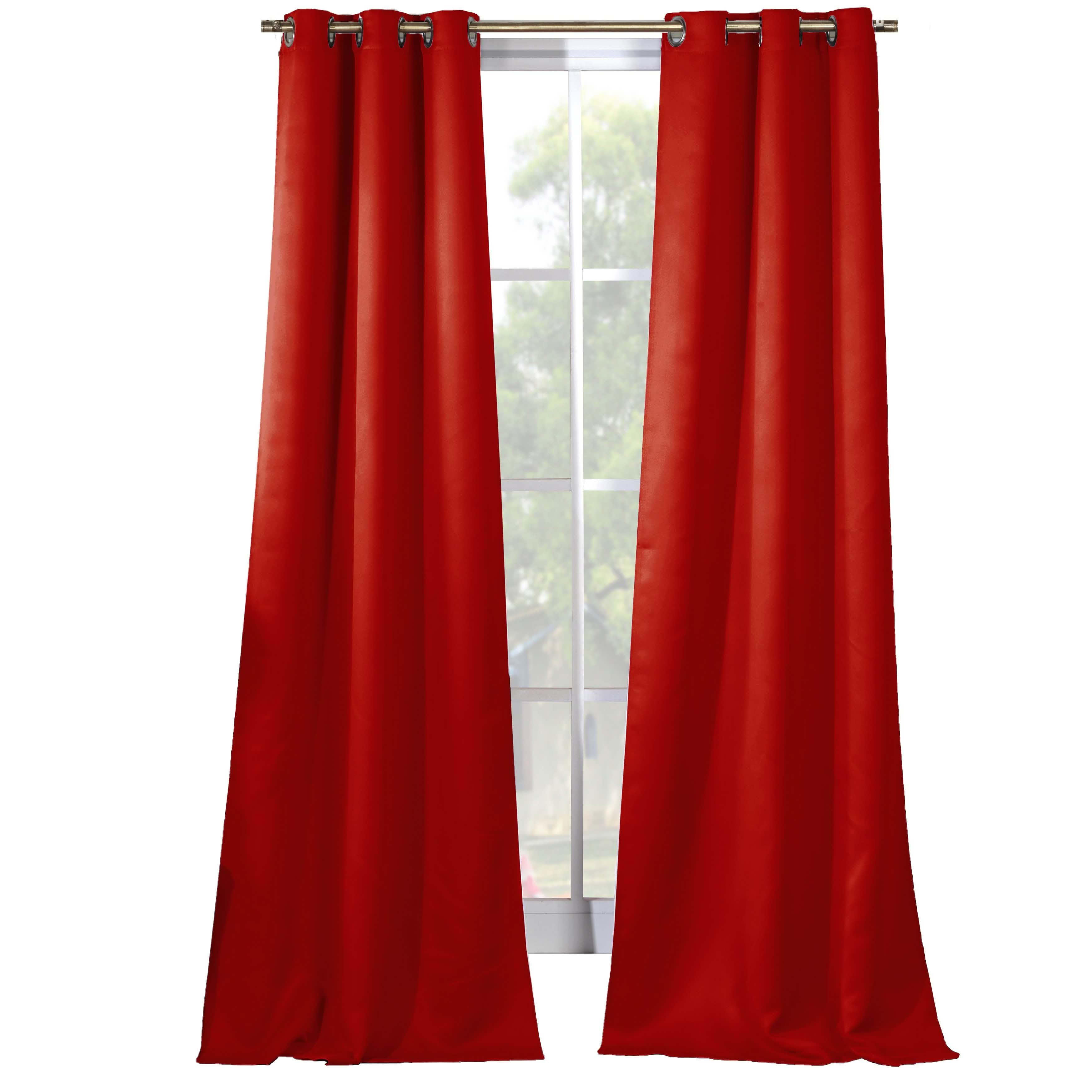 2-Piece Set: Solid Blackout Thermal Grommet Window Curtain Pair Panel