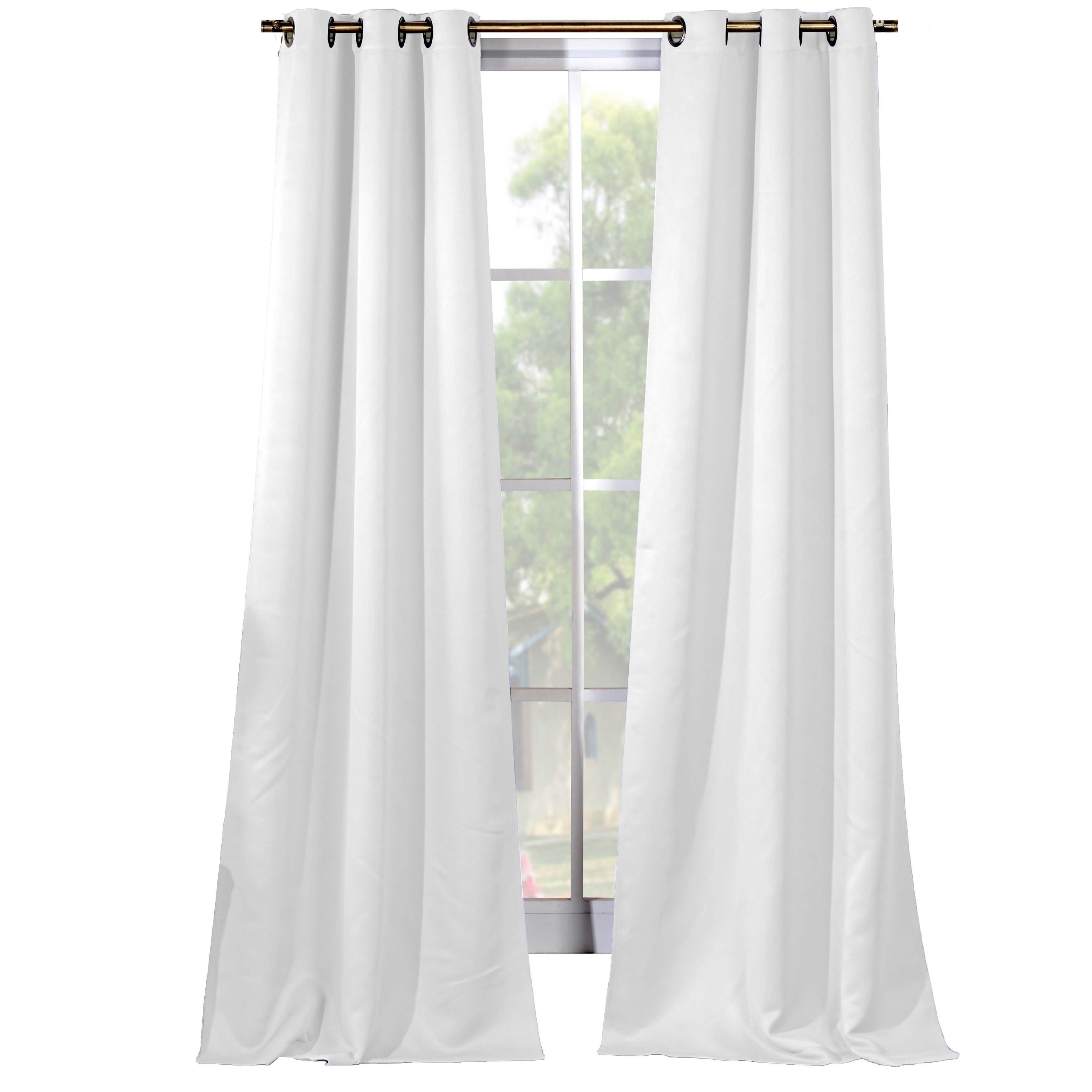 2-Piece Set: Solid Blackout Thermal Grommet Window Curtain Pair Panel